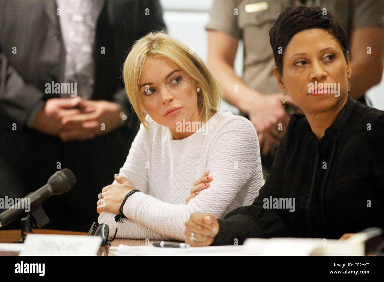 Lindsay Lohan and her lawyer Shawn Chapman Holley at Los Angeles County