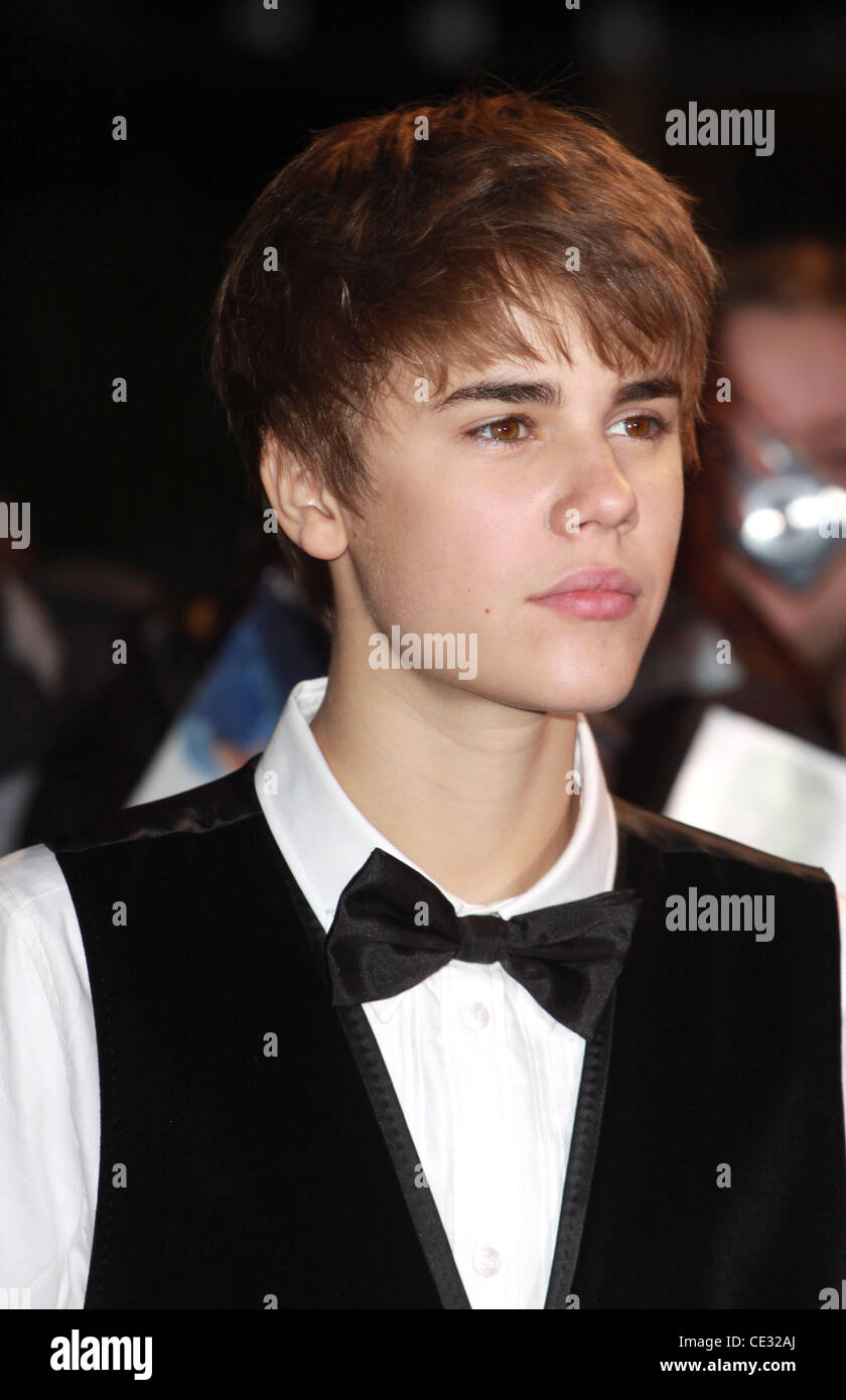 Justin Bieber Never Say Never UK film premiere held at the O2 London, England - 16.02.11 Stock Photo