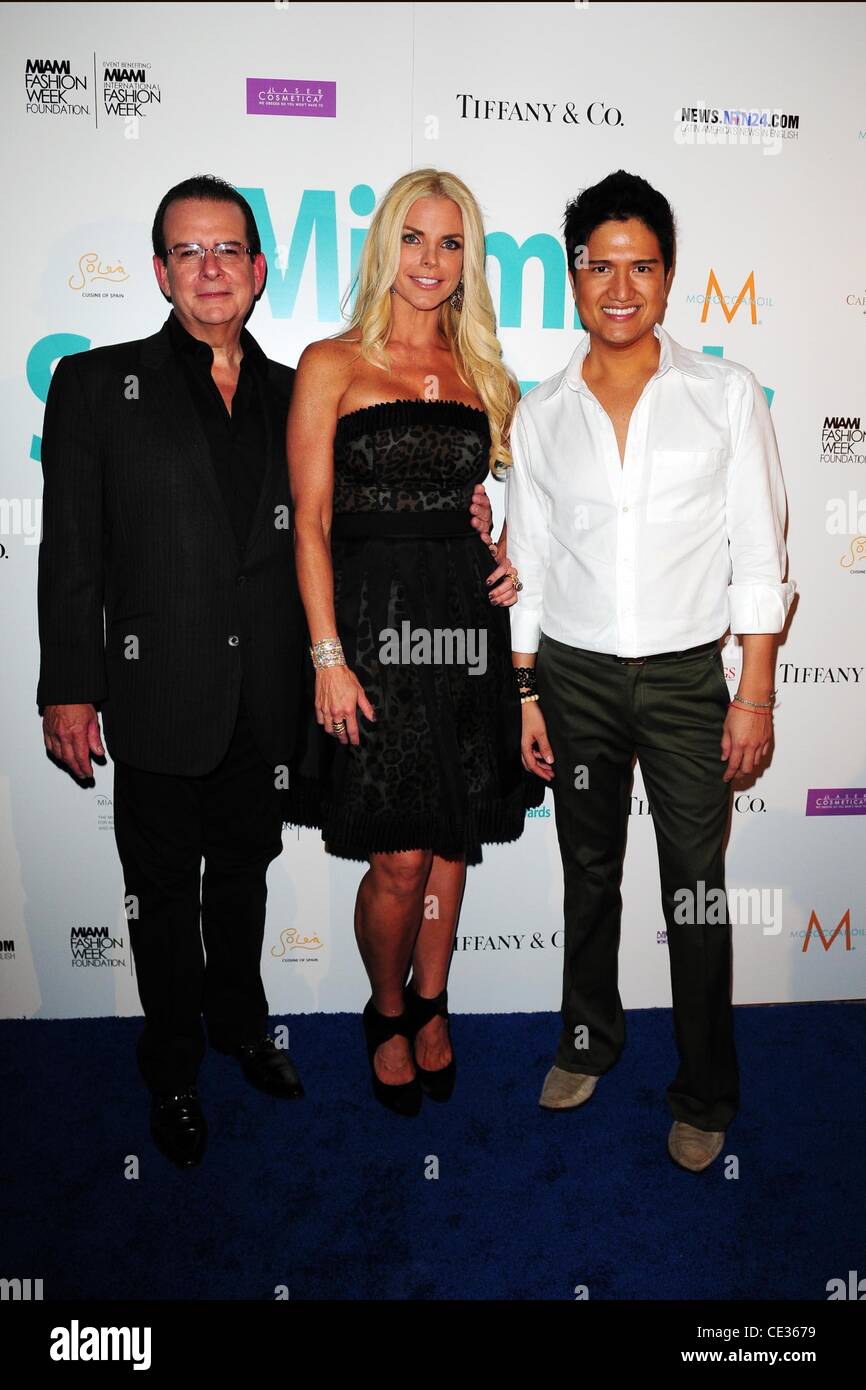 Herman Echevarria, Alexia Echevarria and Fashion designer Julian Chang