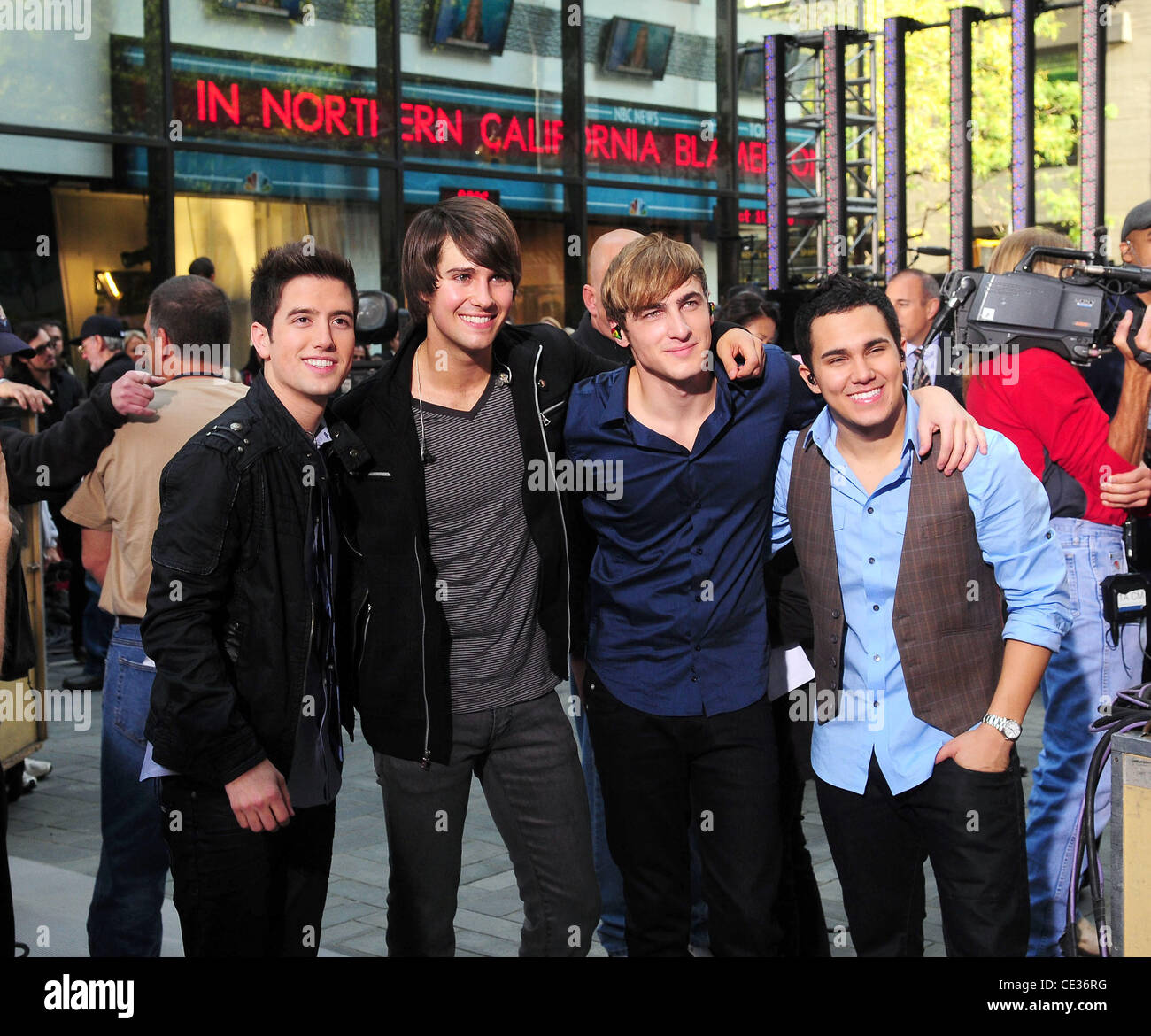 Big Time Rush  of Nickelodeon, performs on the TV show 'Today Show' at Rockefeller Center  New York City, USA - 11.10.10 Stock Photo