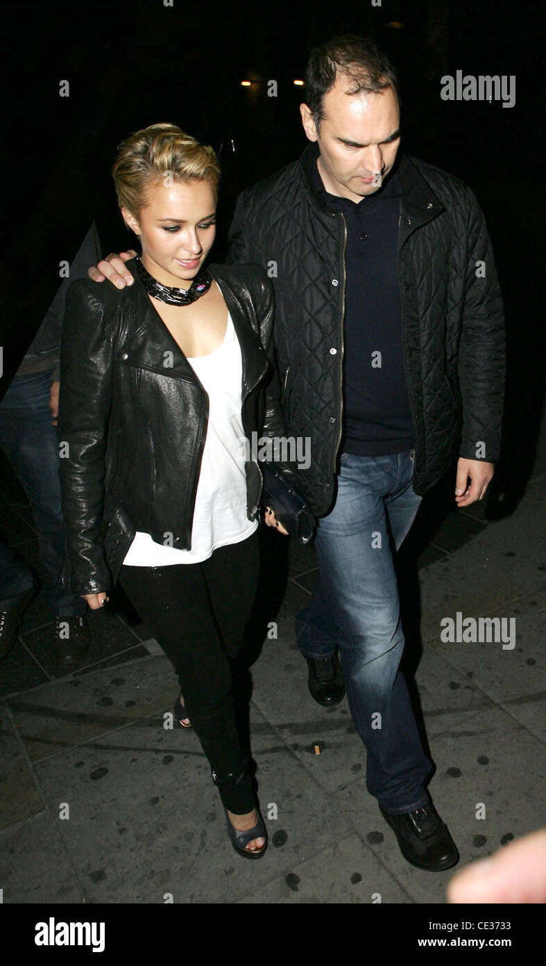 Actress Hayden Panettiere leaving Boujis night club with a male companion London, England - 11.10.10 Stock Photo
