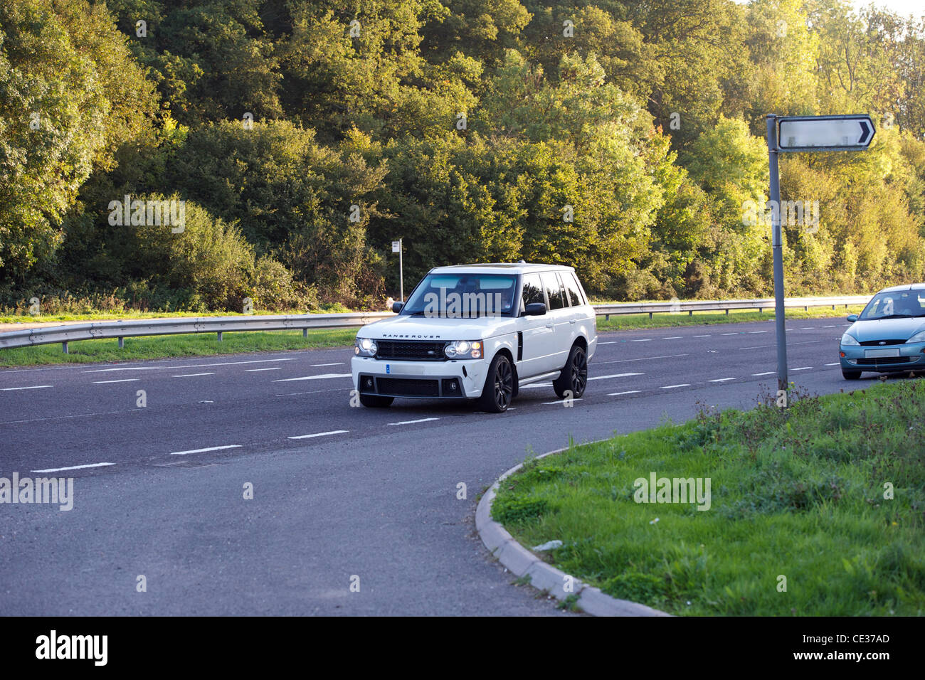 Katie Price aka Jordan out driving near her home. Her Land Rover appears to have a crack in the