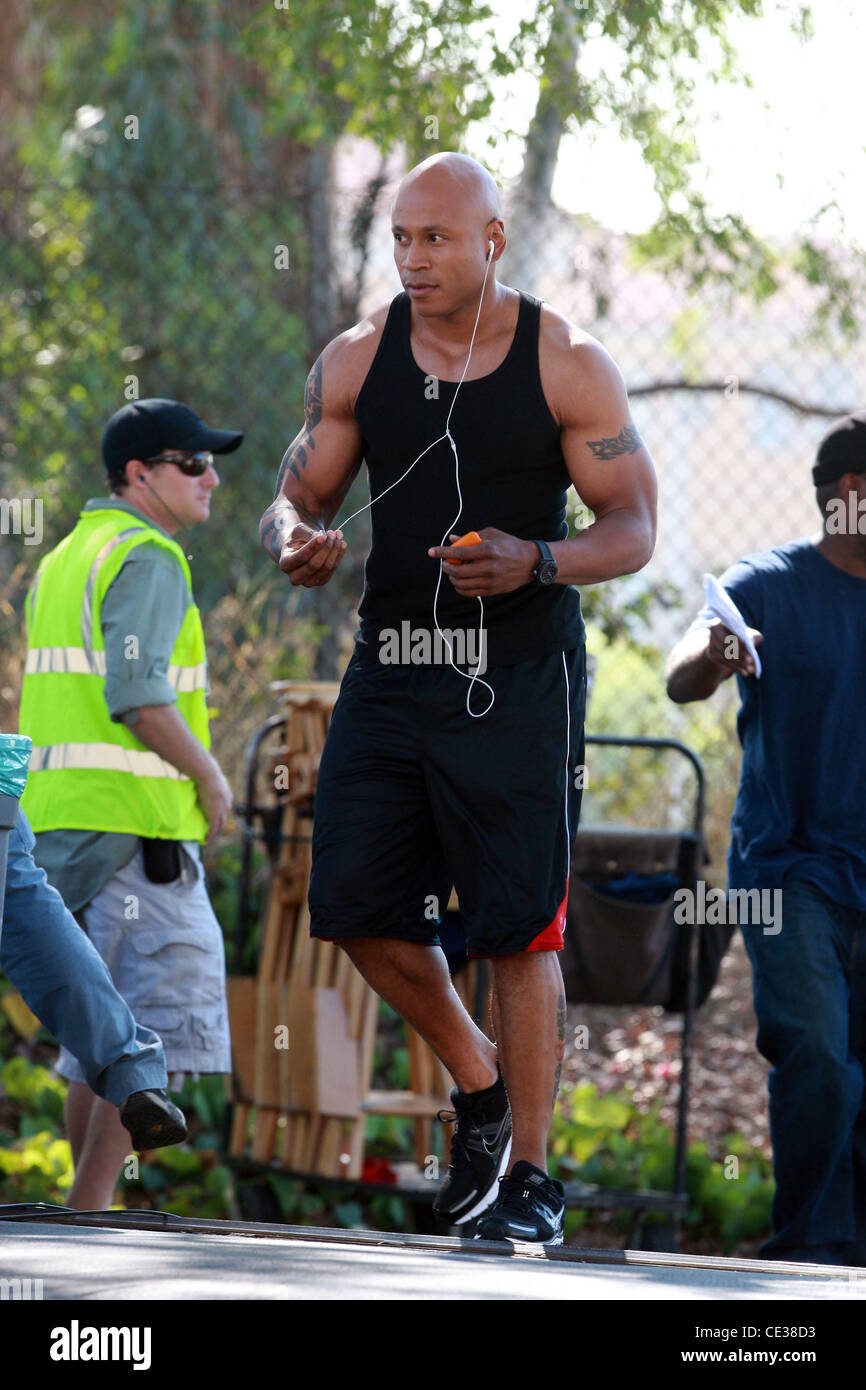 LL Cool J on the set of the television show 'NCIS: Los Angeles' Los ...