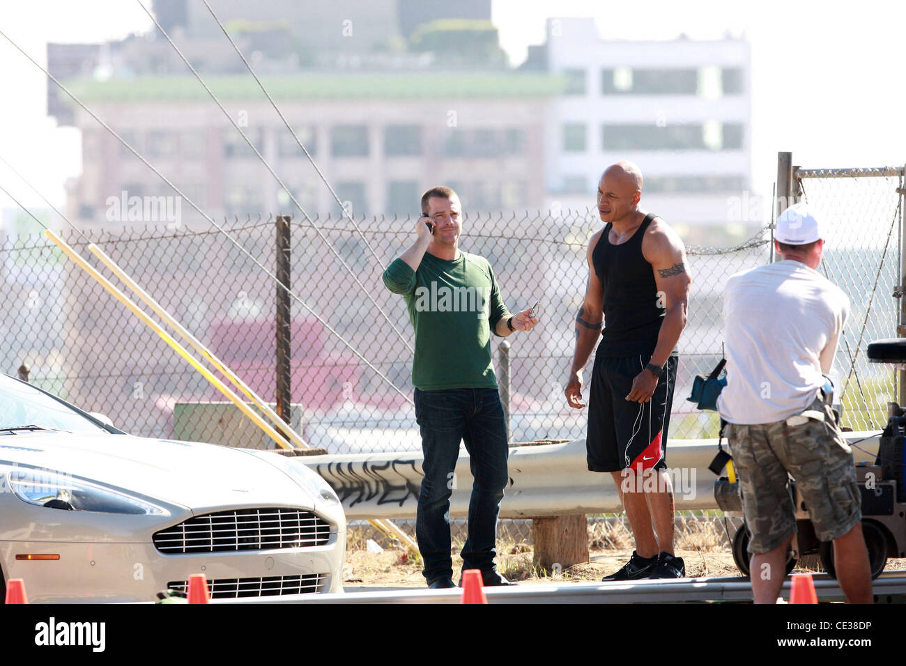 Chris O'Donnell and LL Cool J on the set of their television show 'NCIS ...