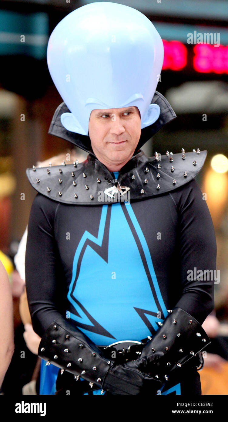 Will Ferrell dressed as his character in 'Megamind' NBC's 'Today Show'  celebrates Halloween at Rockefeller Center New York City, USA - 29.10.10  Stock Photo - Alamy