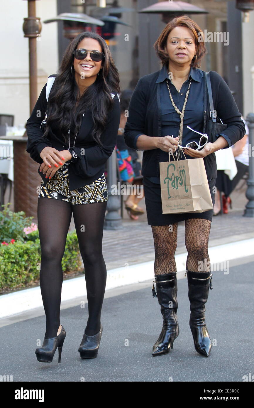 Christina Milian and her mother Carmen Milian out shopping at The Grove Los  Angeles, California - 18.11.10 Stock Photo - Alamy