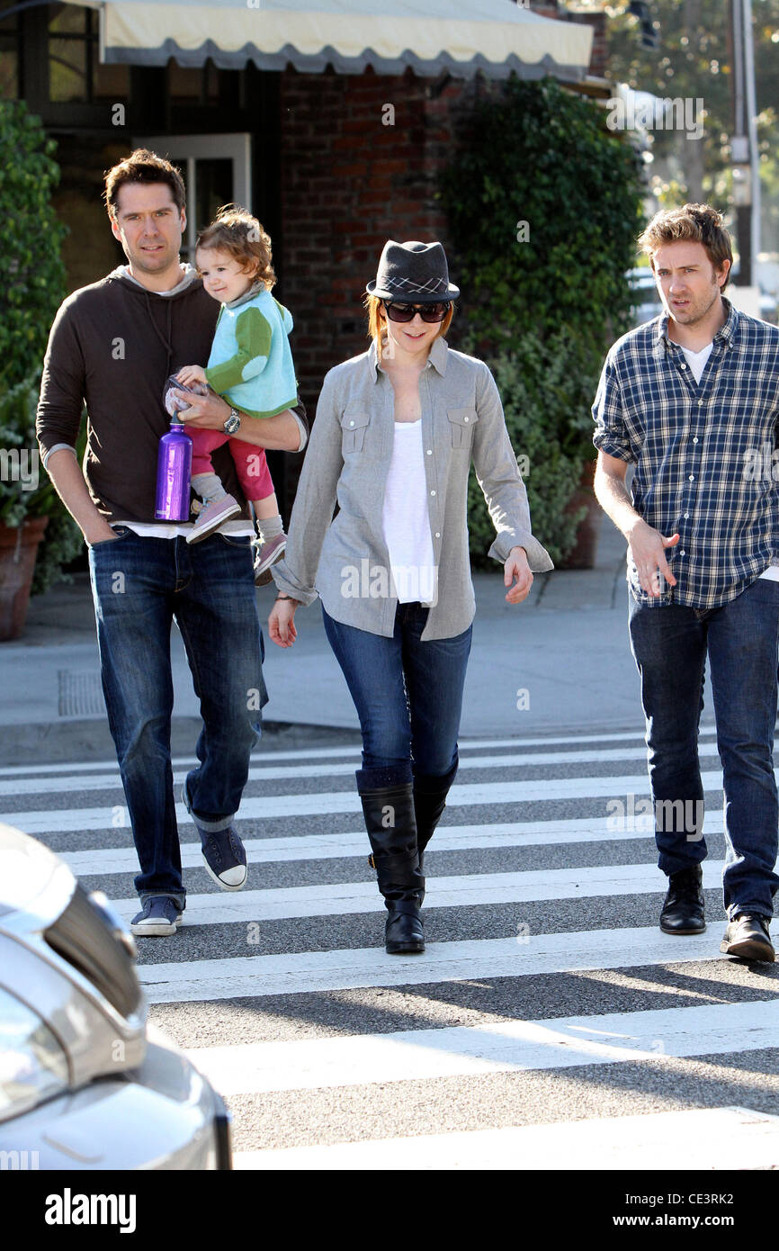 Alyson Hannigan her husband Alexis Denisof and their daughter Satyana