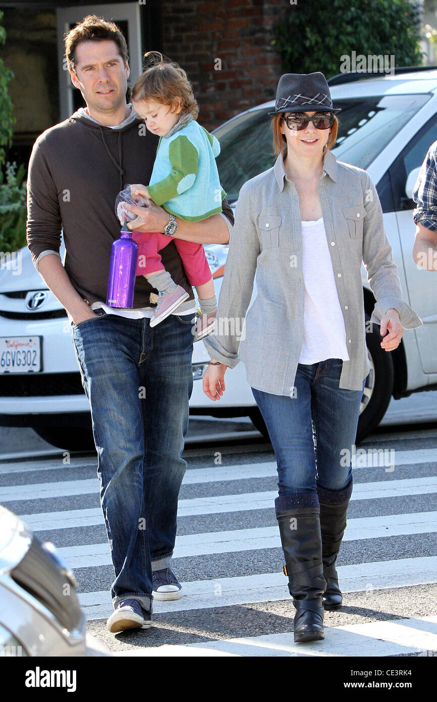 Alyson Hannigan her husband Alexis Denisof and their daughter Satyana