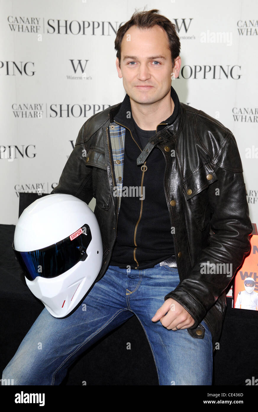 Ben Collins 'The Stig' signs his new book 'The Man in White Suit: The Stig, Mans, the Fast Lane and Me' Waterstone's, Canary Wharf London, England - 09.12.10