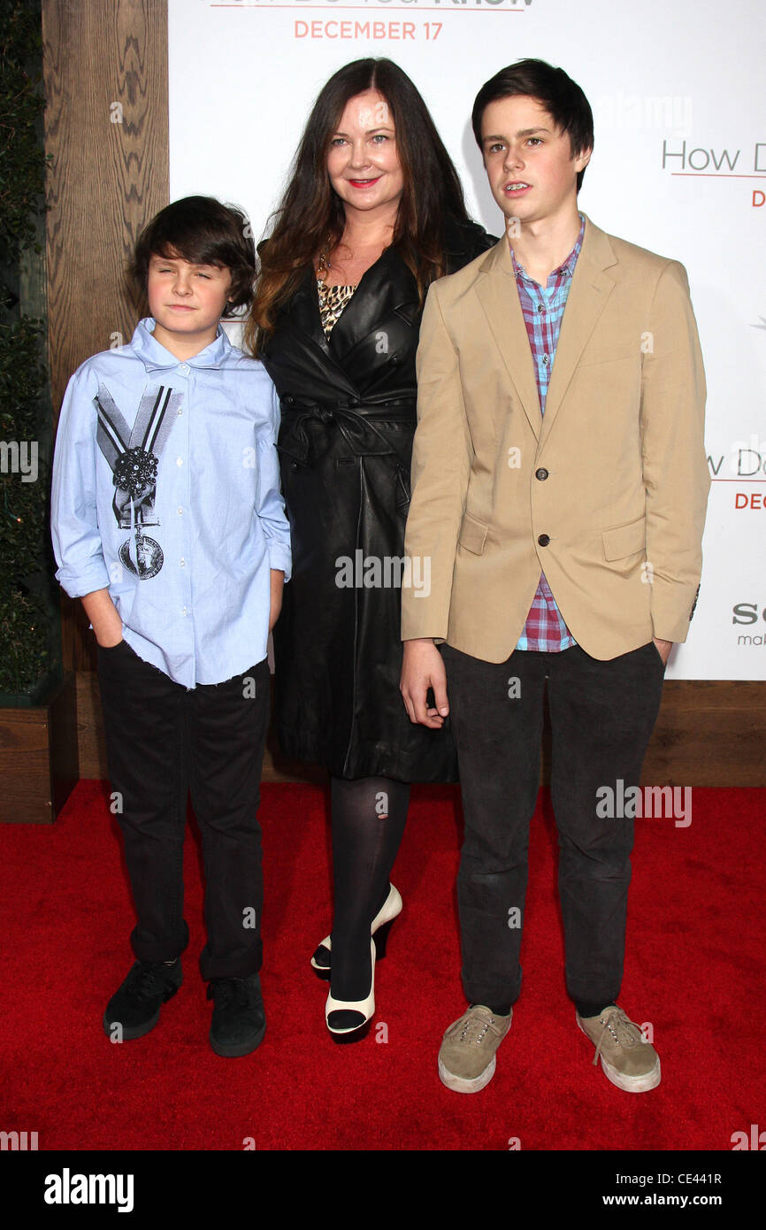 Jennifer Nicholson and children The Premiere of 'How Do You Know' held at Regency Village Theatre - Arrivals Los Angeles, California - 13.12.10 Stock Photo