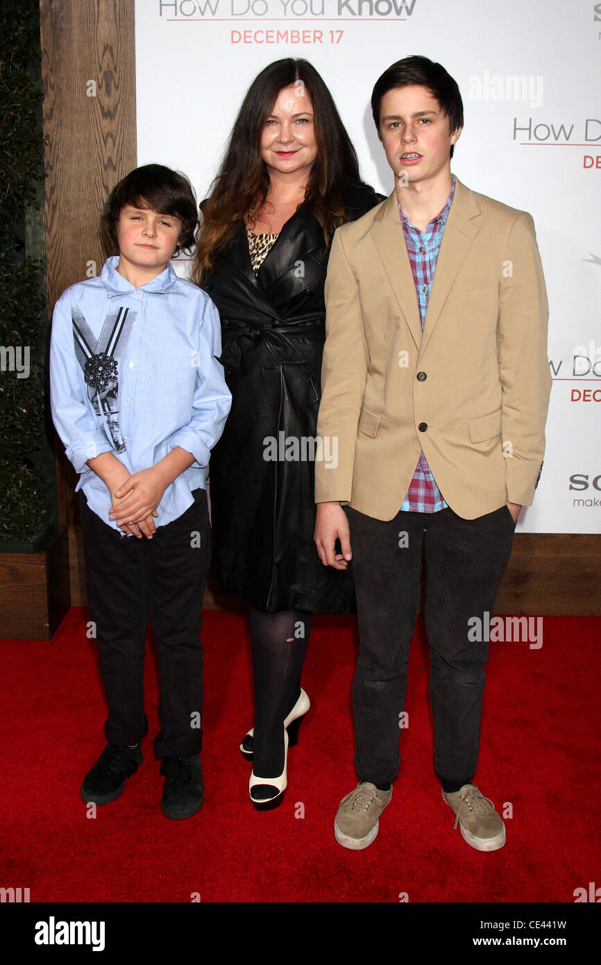 Jennifer Nicholson and children The Premiere of 'How Do You Know' held at Regency Village Theatre - Arrivals Los Angeles, California - 13.12.10 Stock Photo