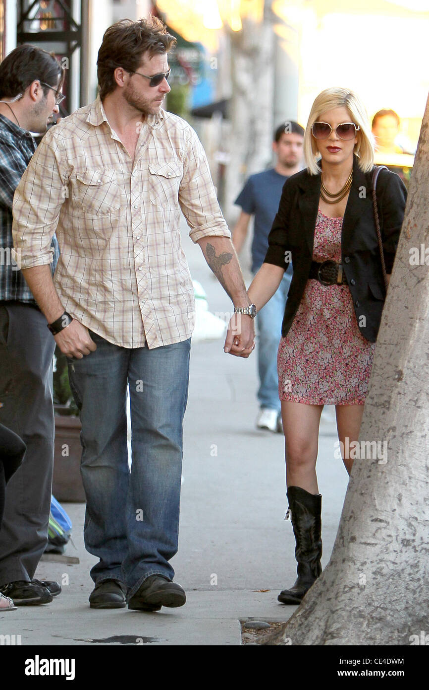 Dean McDermott and Tori Spelling filming for their reality show 'Tori