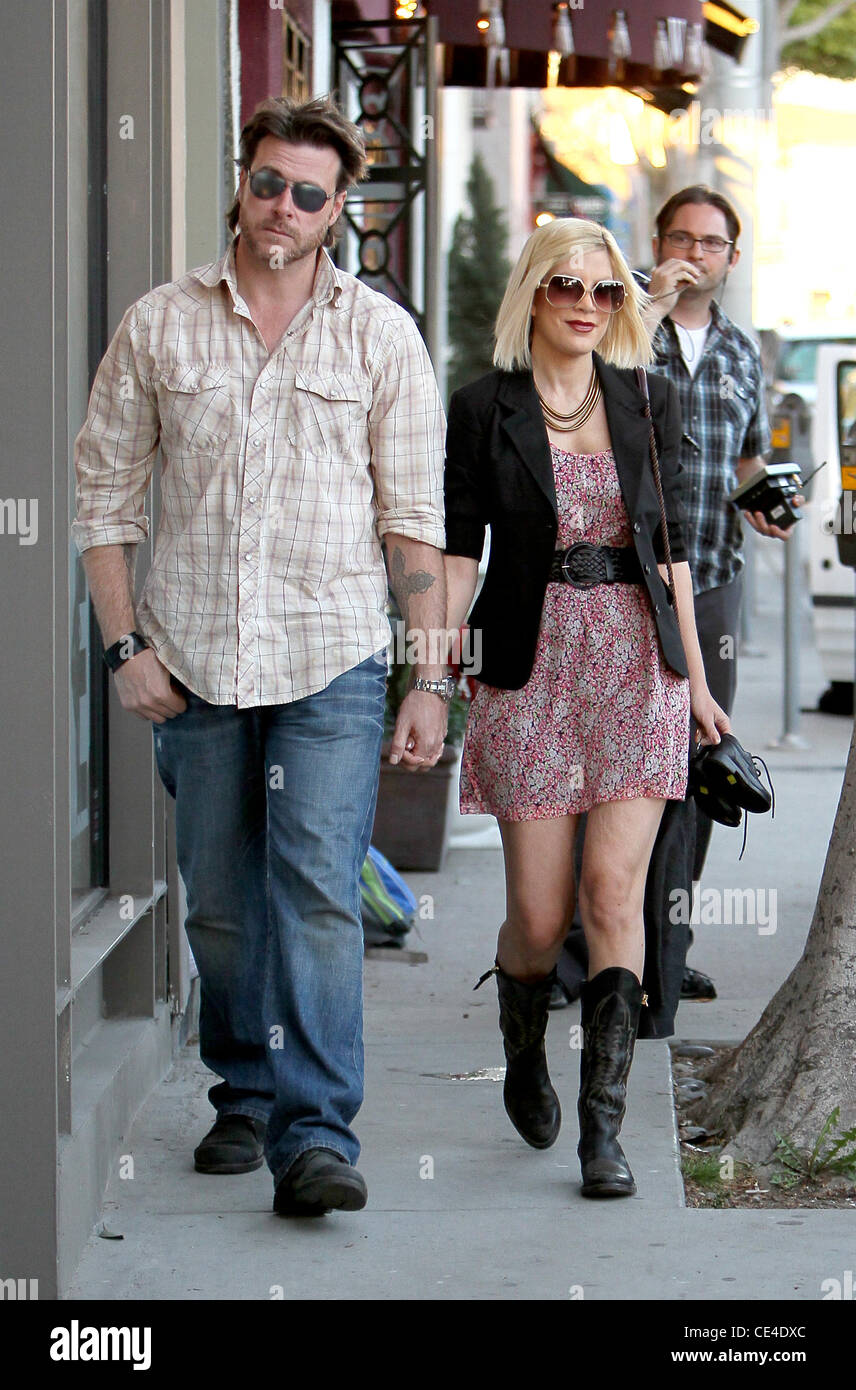 Dean McDermott and Tori Spelling filming for their reality show 'Tori
