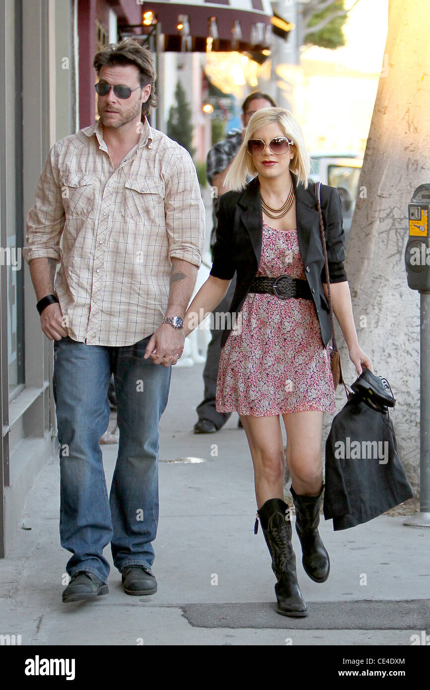 Dean McDermott and Tori Spelling filming for their reality show 'Tori