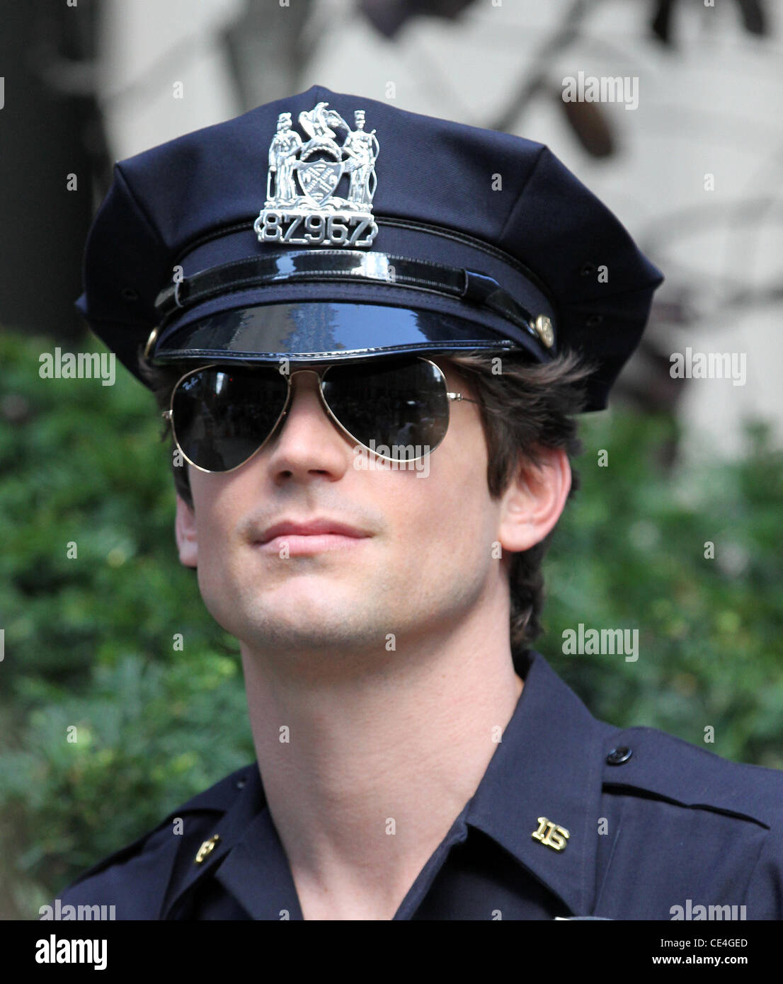 Matt Bomer Matt Bomer and Willie Garson filming ‘White Collar’ on