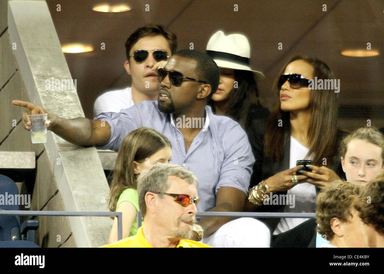 Rapper Kanye West Jessica Szohr And Model Selita Ebanks Attend