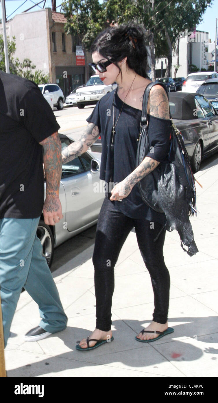 Kat Von D Kat Von D and Jesse James have lunch together at Urth Cafe
