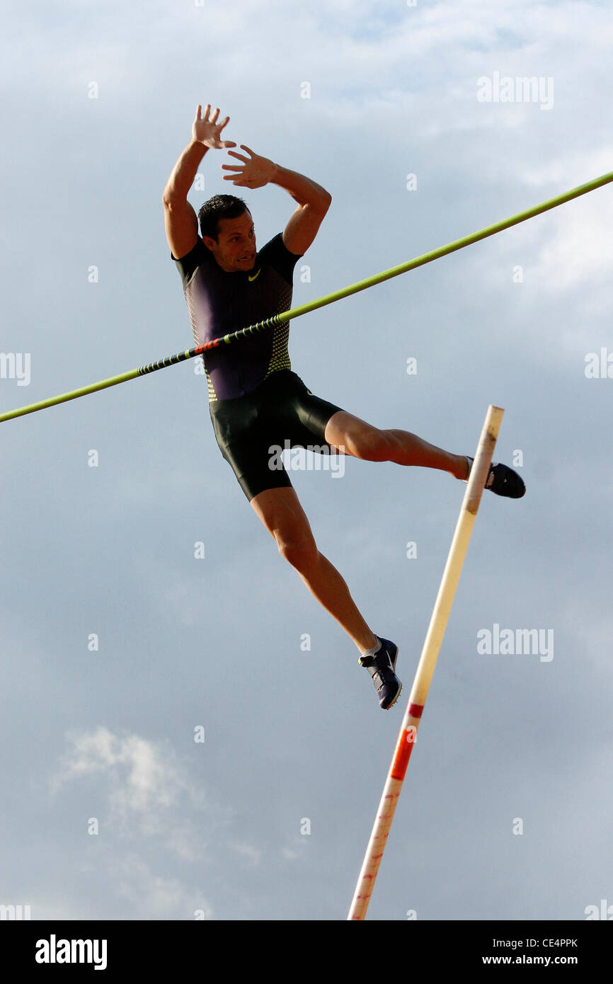 France's Renaud Lavillenie in the Pole Vault during the Aviva London