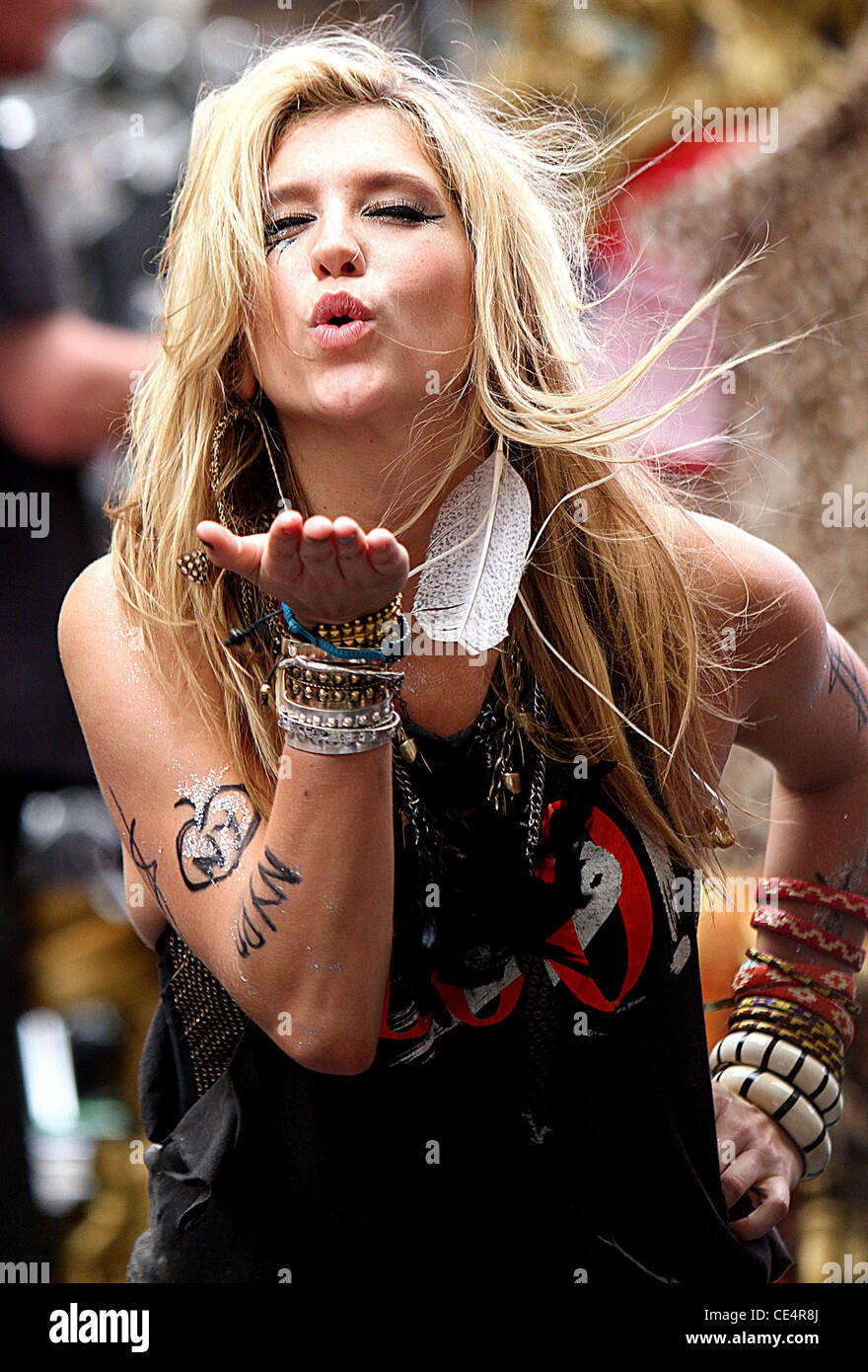 Ke$ha aka Kesha performing live at the Rockefeller Center as part of ...