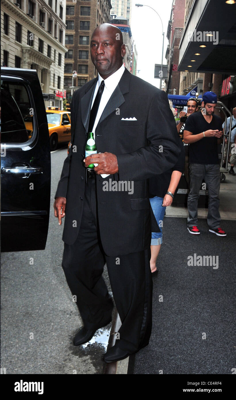 Michael Jordan departs his Midtown 