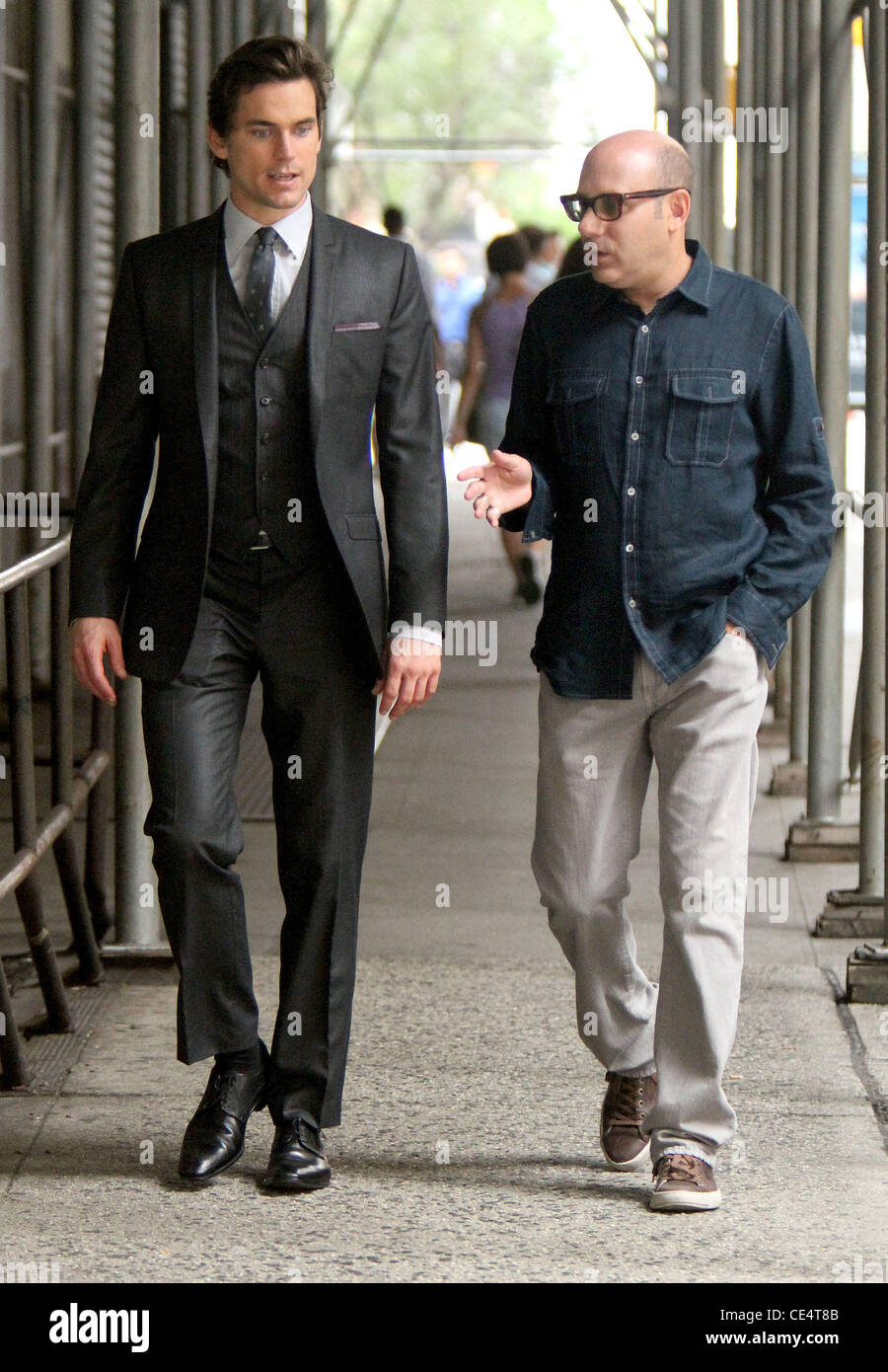 Matt Bomer and Willie Garson on location shoot for the third season of
