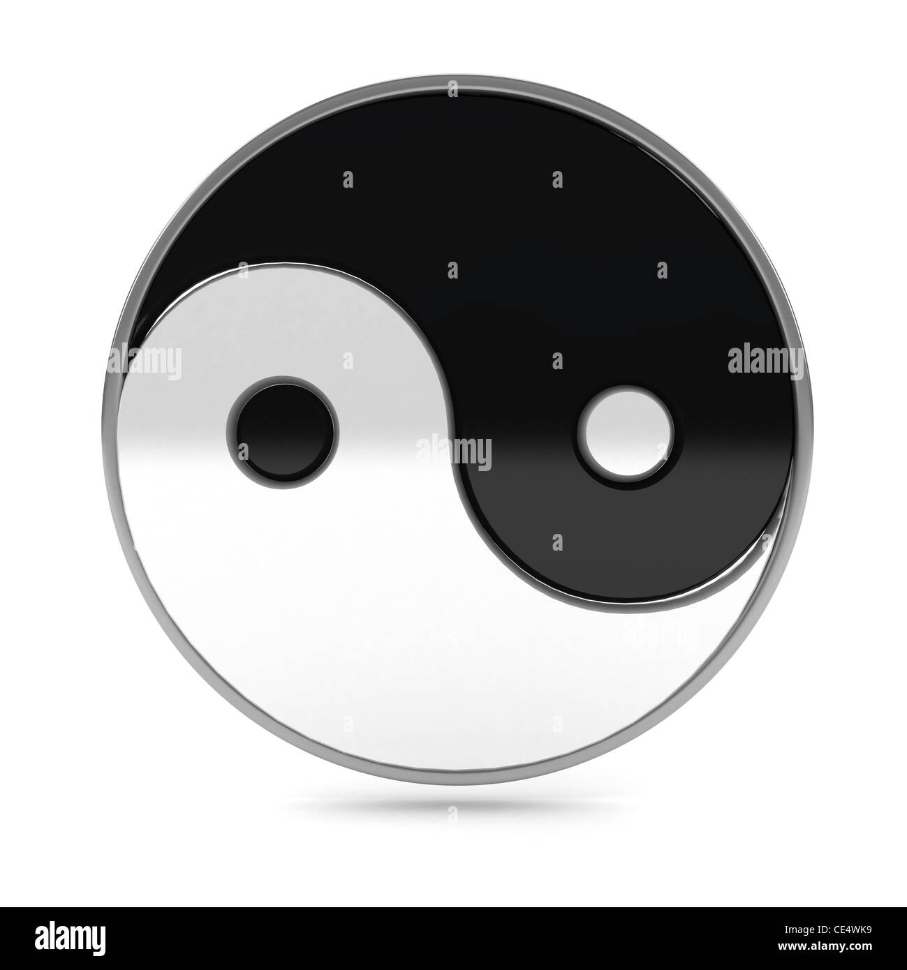 Yin Yang symbol over white background. 3d render Stock Photo