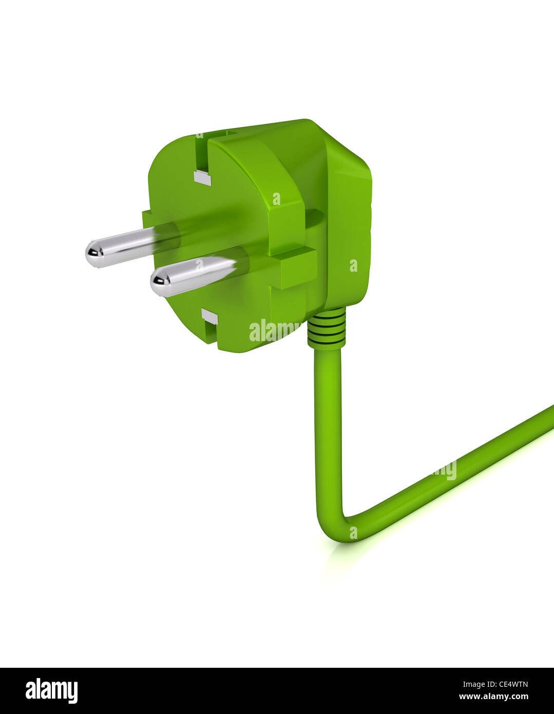 Electric plug over white background. computer generated image Stock ...