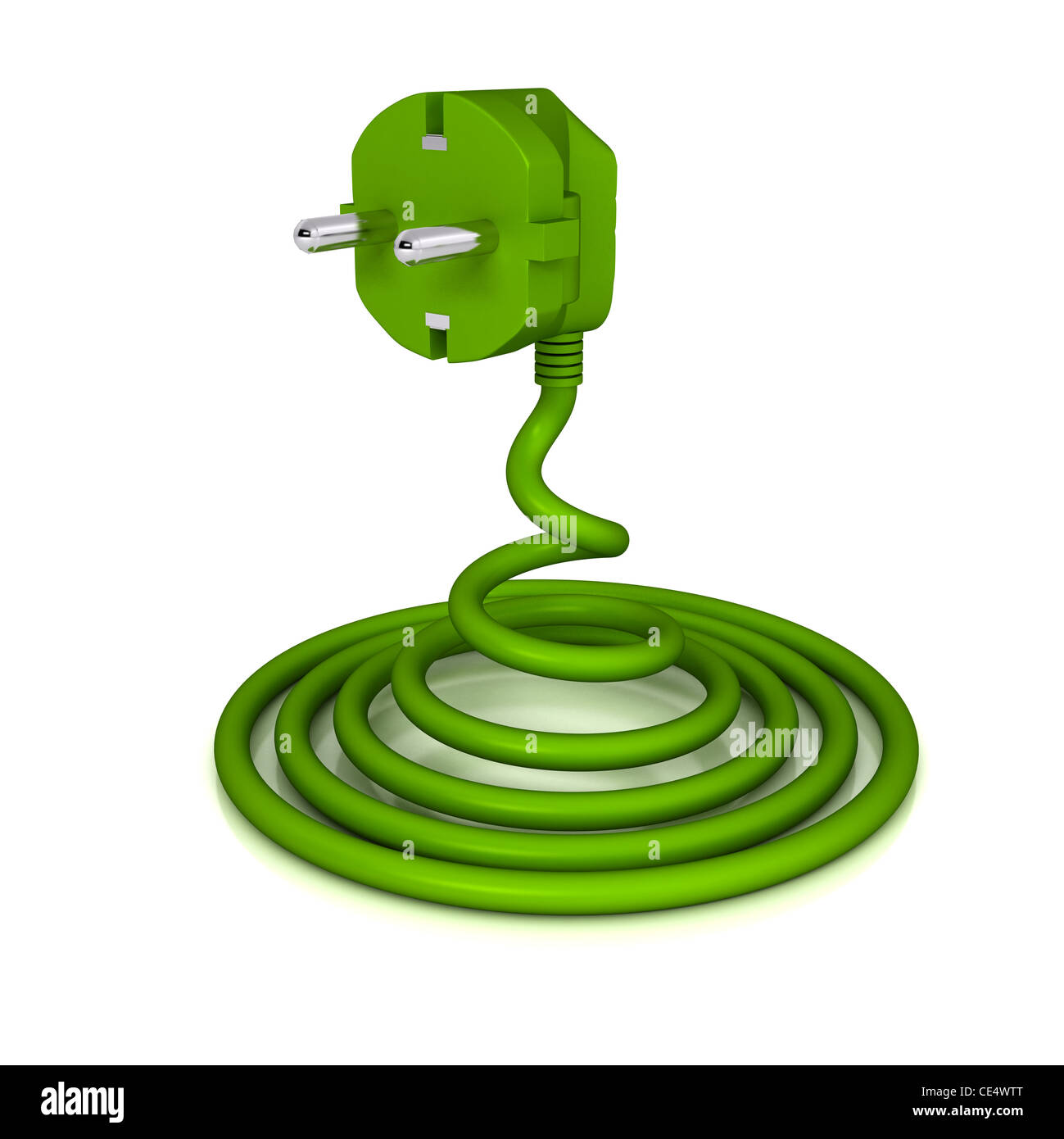 Electric plug over white background. computer generated image Stock ...