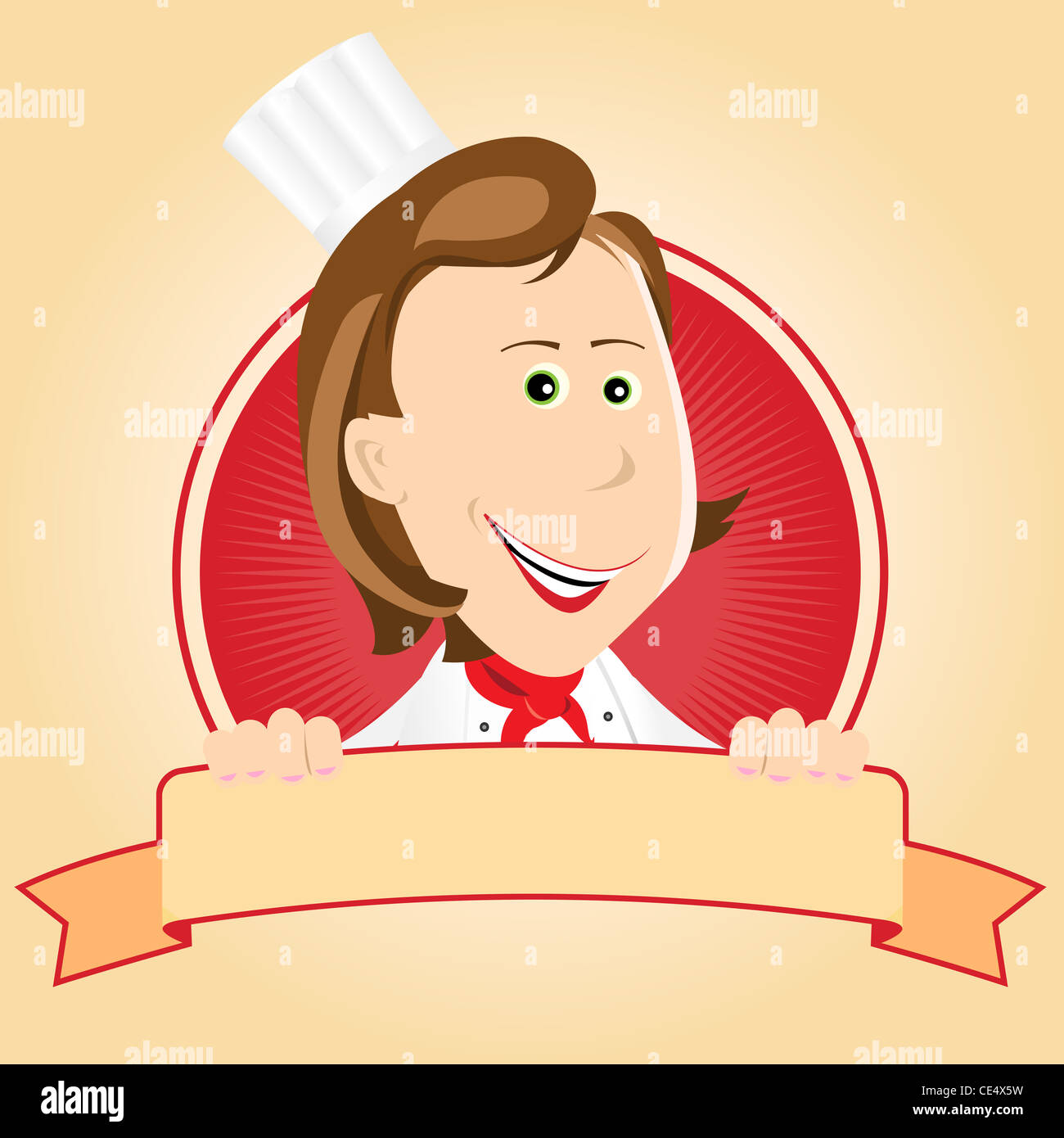 Cartoon female woman chef cook hi-res stock photography and images - Alamy