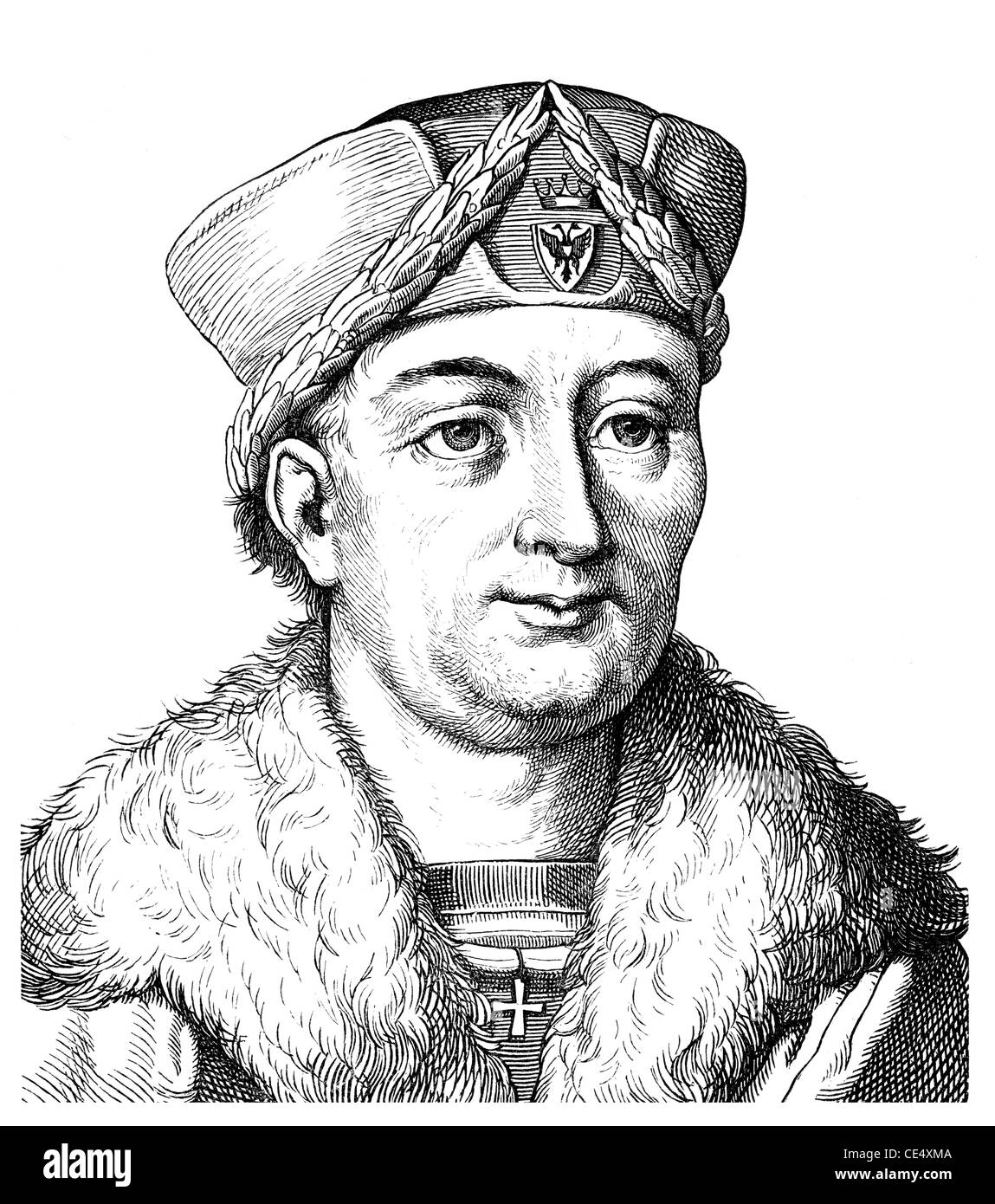 Conrad Celtis or Konrad Celtes or Protucius, 1459 - 1508, a German humanist and poet Stock Photo