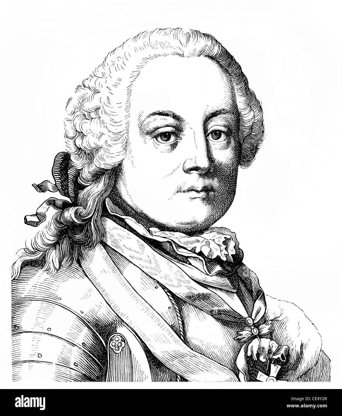 Leopold Joseph Graf von Daun, Prince of Thiano, 1705 - 1766, an imperial Austrian field marshal and commander Stock Photo