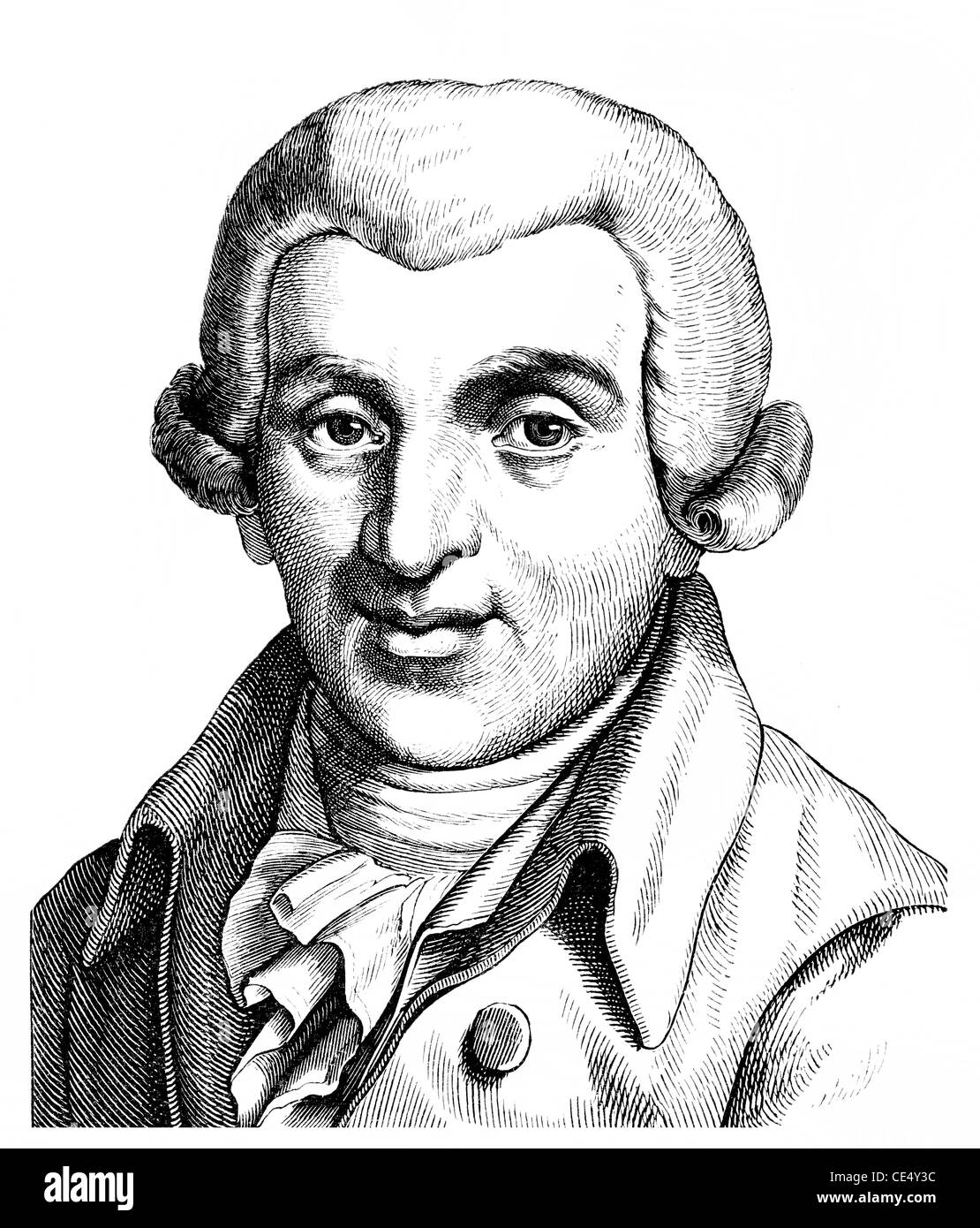 Johann Wilhelm Ludwig Gleim, 1719 - 1803, a German poet of the Enlightenment Stock Photo