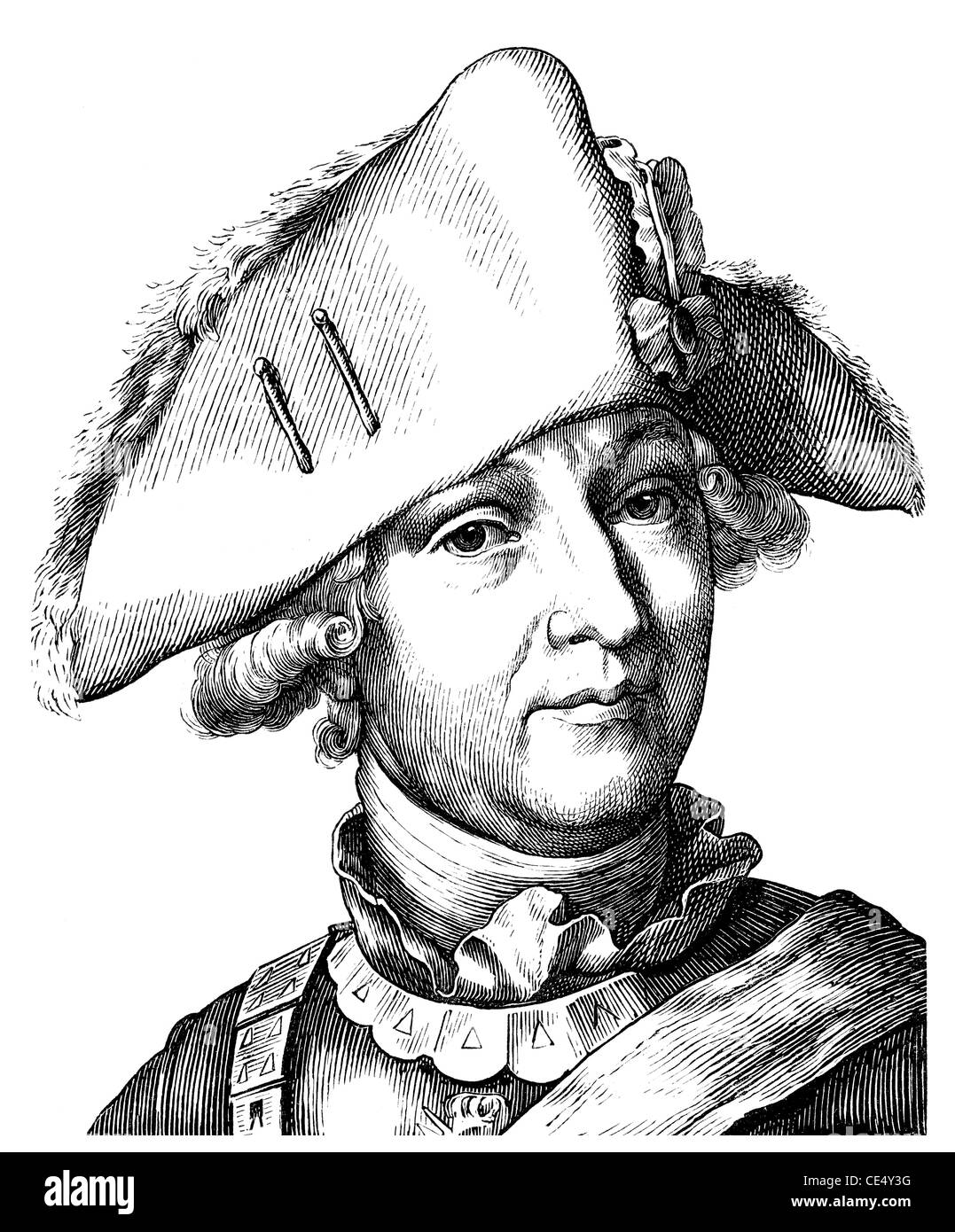 Friedrich Wilhelm Freiherr von Seydlitz-Kurzbach, 1721 - 1773, a Prussian cavalry general Stock Photo