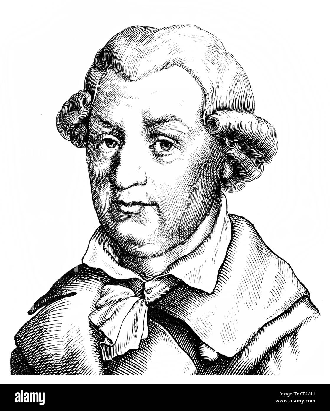 Johann Karl August Musaeus, 1735 - 1787, German writer, literary critic, scholar, collector of fairy tales in  Enlightenment Stock Photo