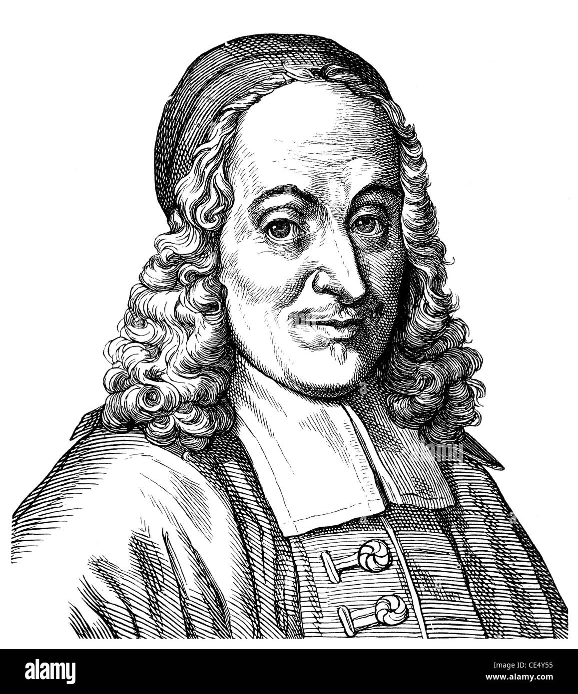 Historical drawing of the 19 th century, Philip Jacob Spener, 1685 ...