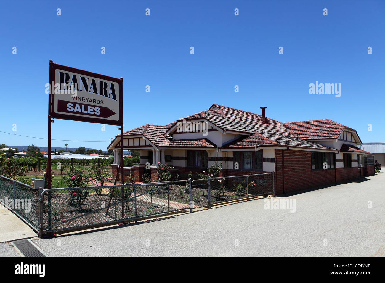 Cellar door sales at the Banara Vineyard in the Swan Valley, Western Australia. Stock Photo