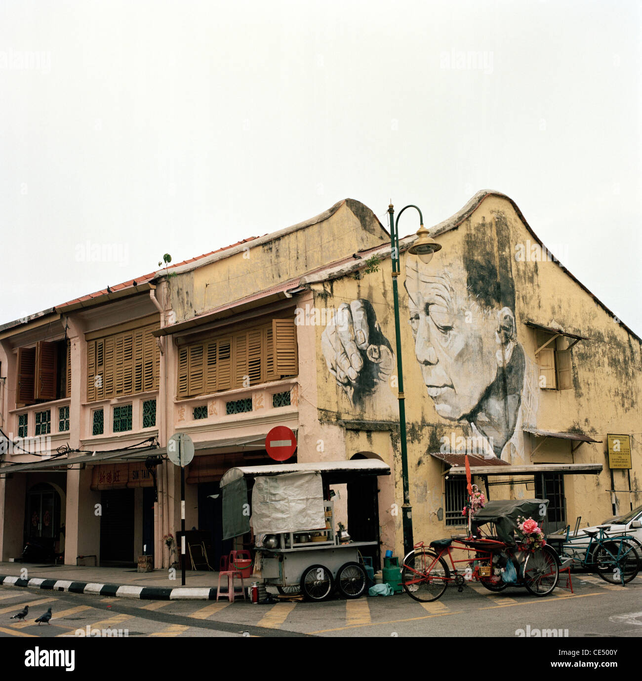 Wall painting in Town in Penang Island in Malaysia in Far East