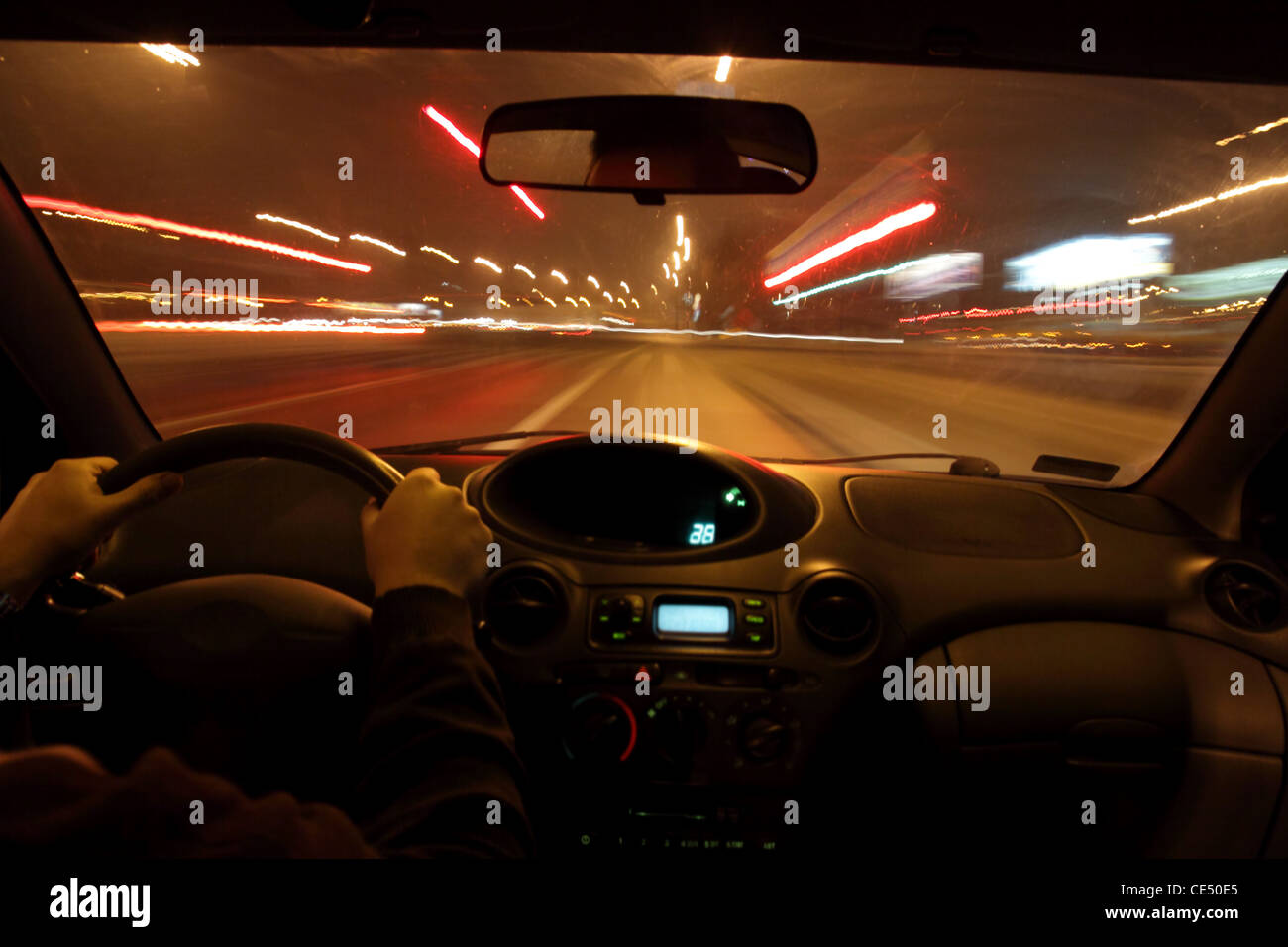night-ride-in-car-stock-photo-alamy