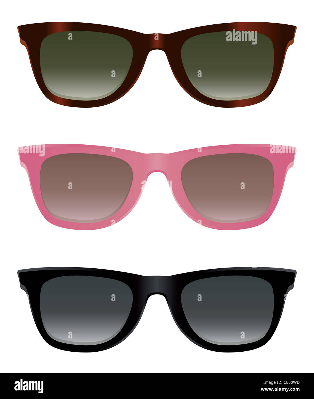 Classic sunglasses with turtle shell, pink and black frames Stock Photo ...