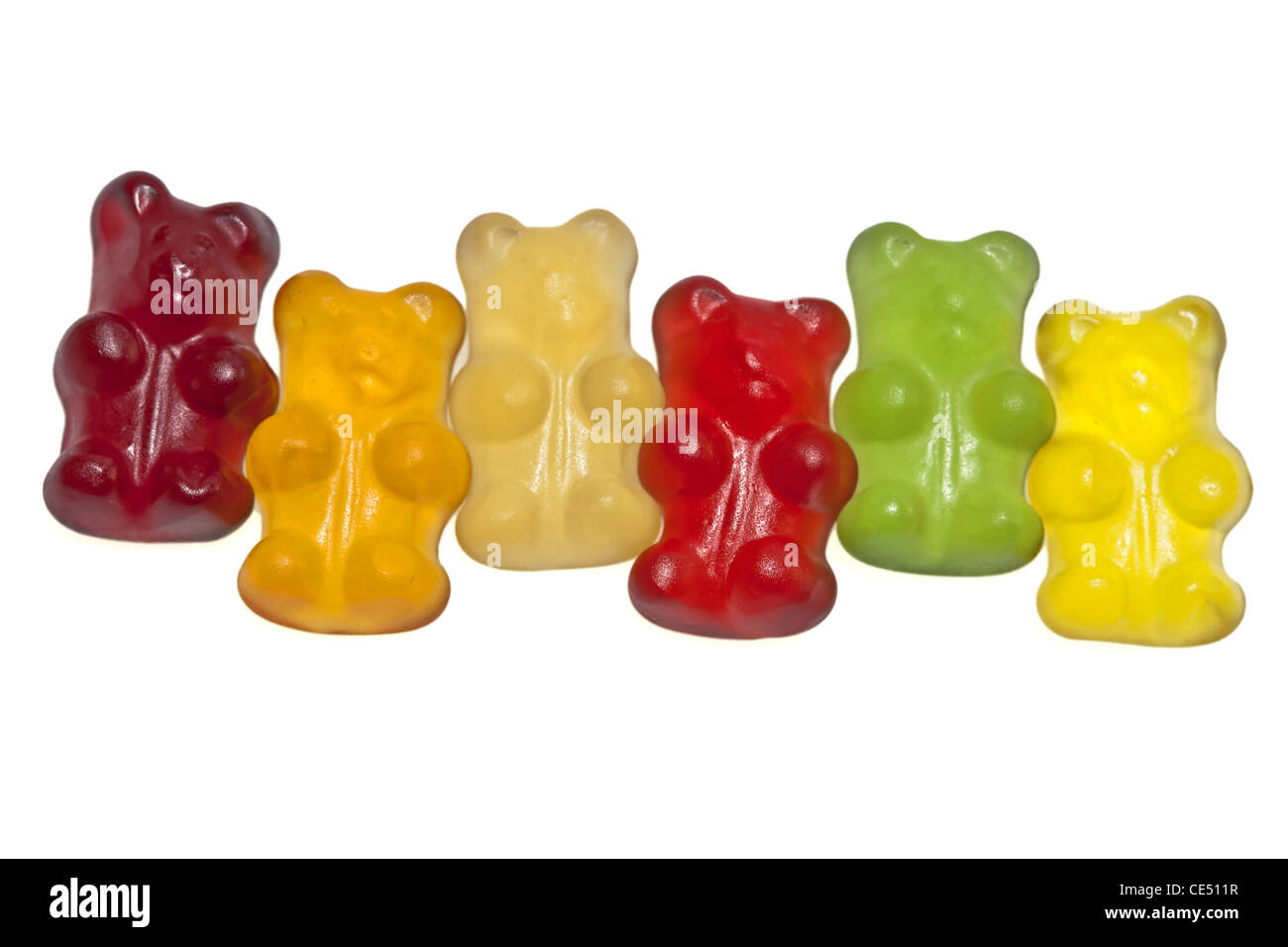 Organic Gummi bears, flavoured and coloured with fruit juice Stock