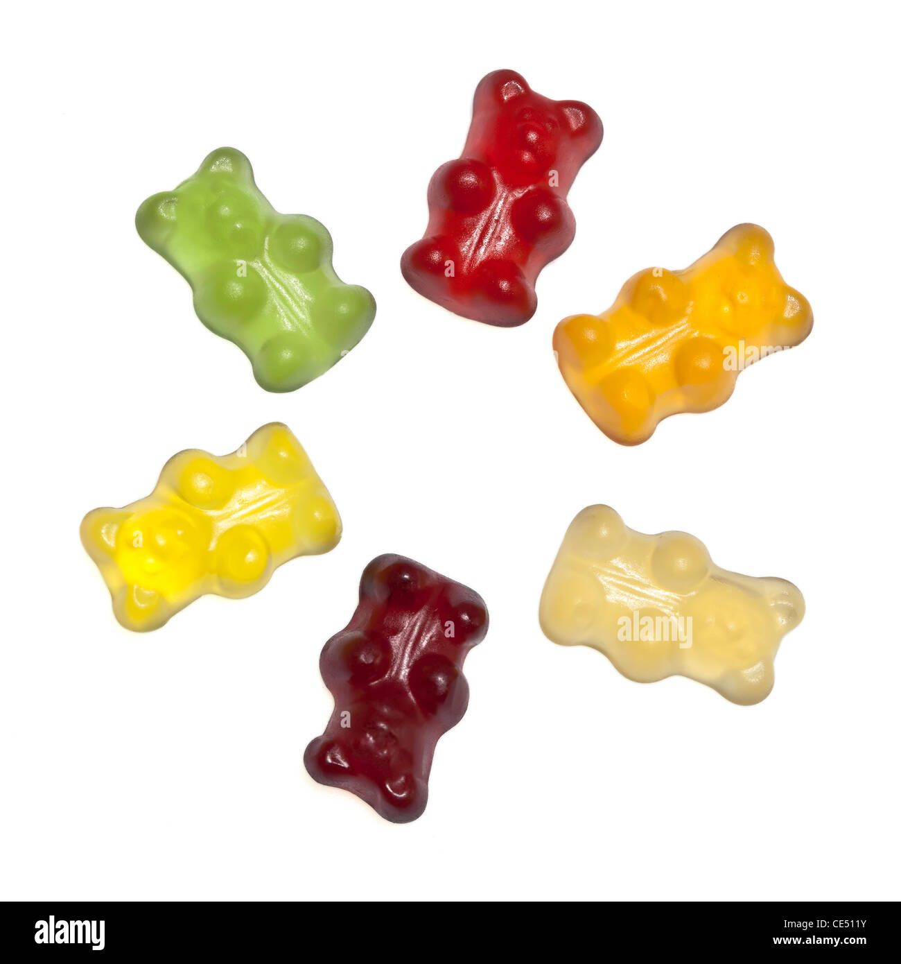 Organic Gummi bears, flavoured and coloured with fruit juice Stock