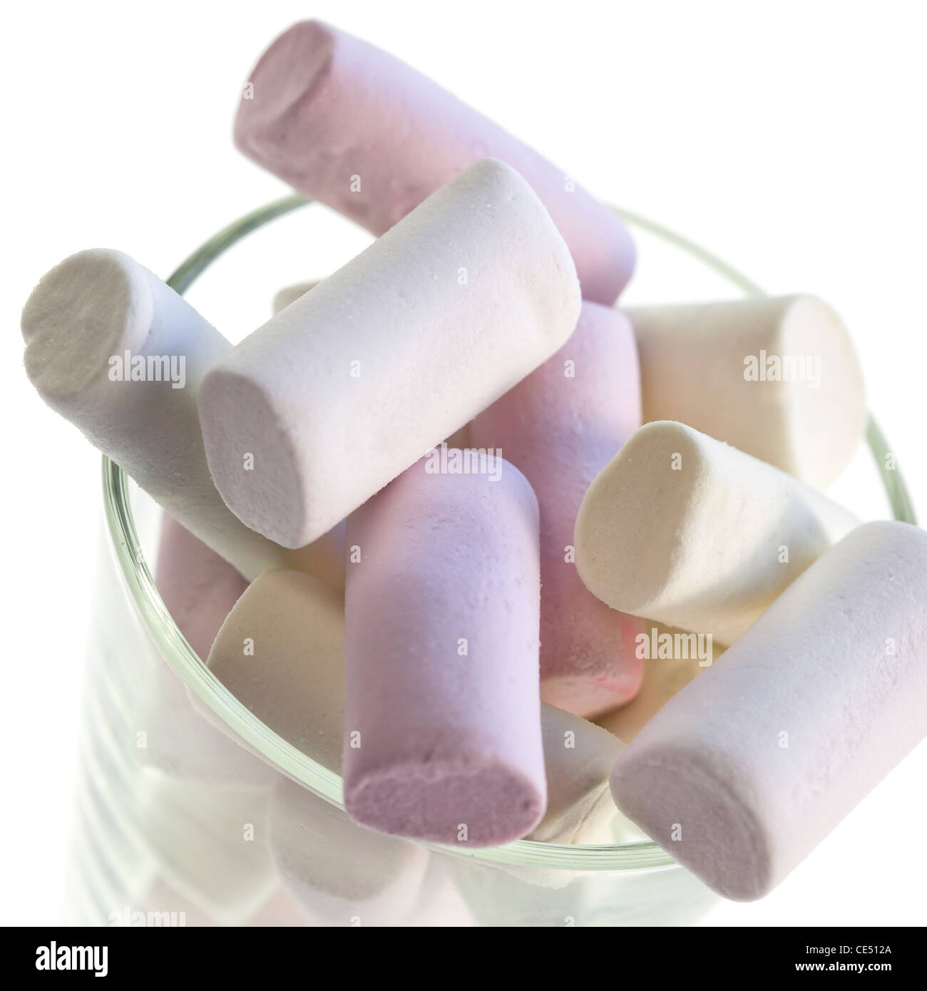 organic marshmallows, with fruit juice flavoured and coloured Stock Photo