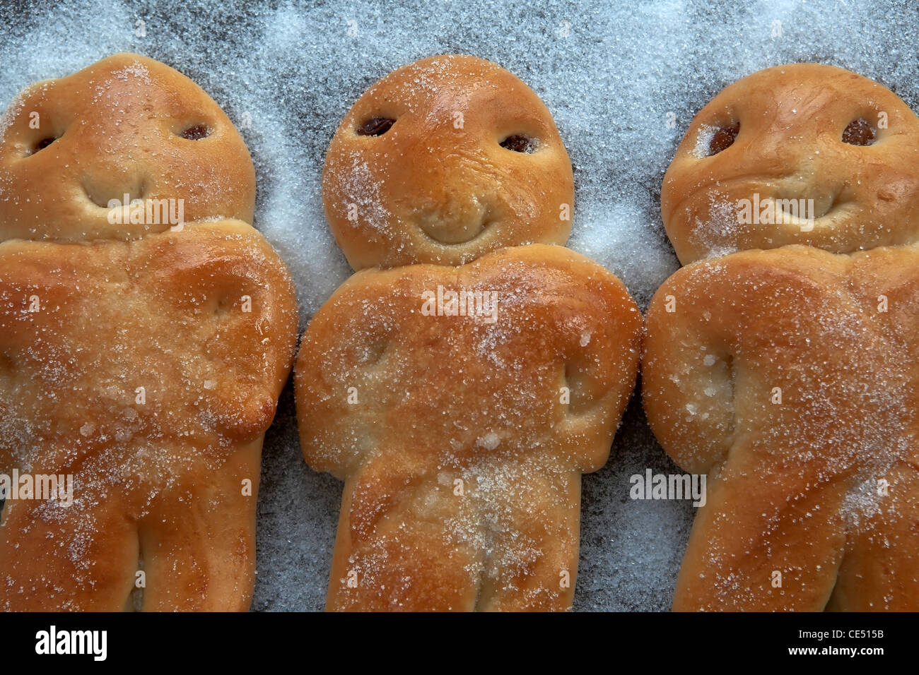 Grittibänz - the Swiss version of the man's mare yeast dough with raisins and sugar.  Stock Photo