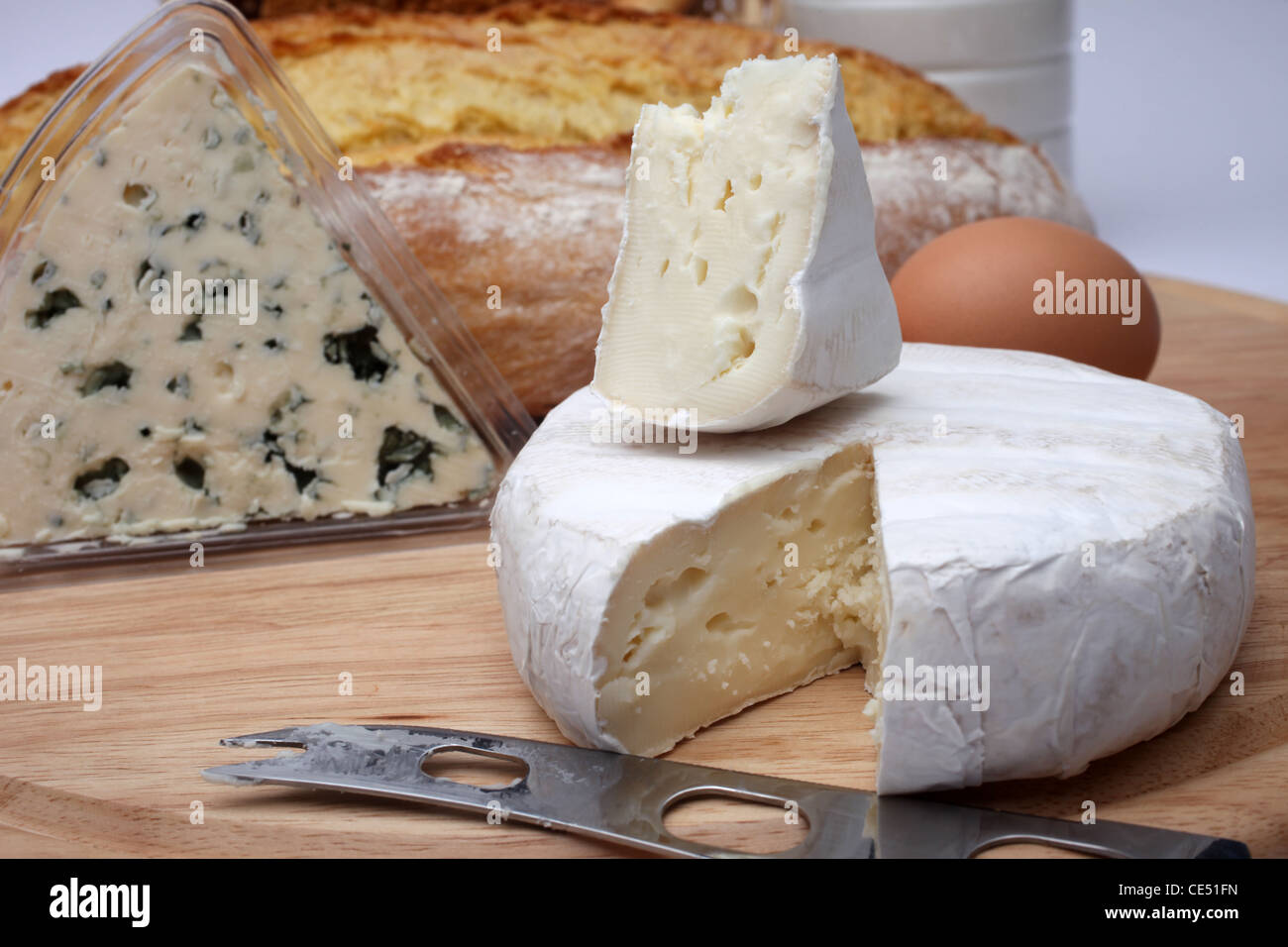Breakfast, cheese and eggs Stock Photo - Alamy