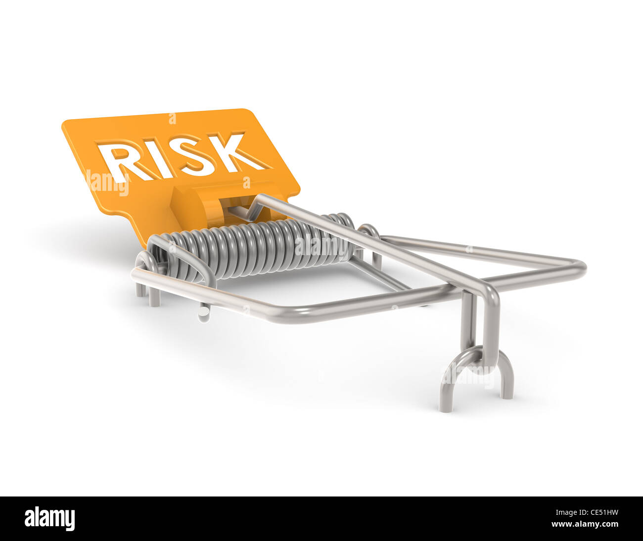 Abstract Mouse Trap with Orange Risk Sign Stock Photo - Alamy