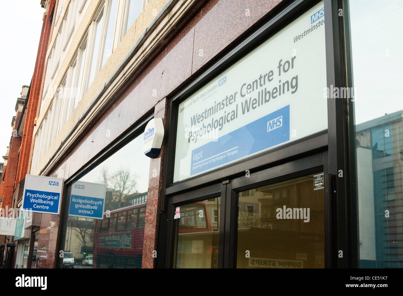 The exterior of the Westminster Centre for Psychological Wellbeing, a mental health clinic, London, UK Stock Photo