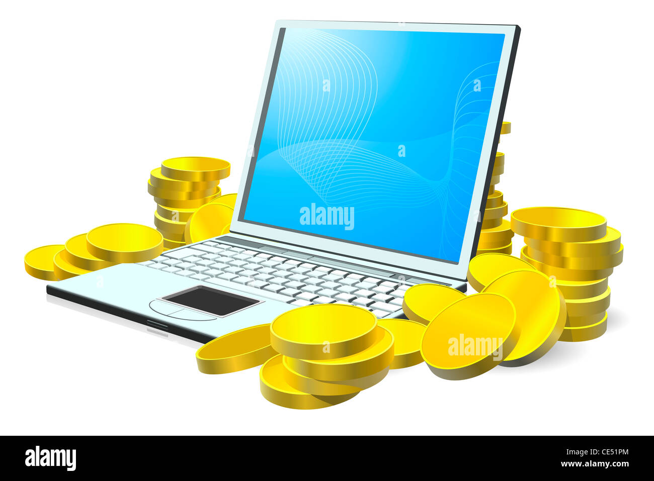 Computer Emage Gold Gold tower Cut Out Stock Images & Pictures - Alamy