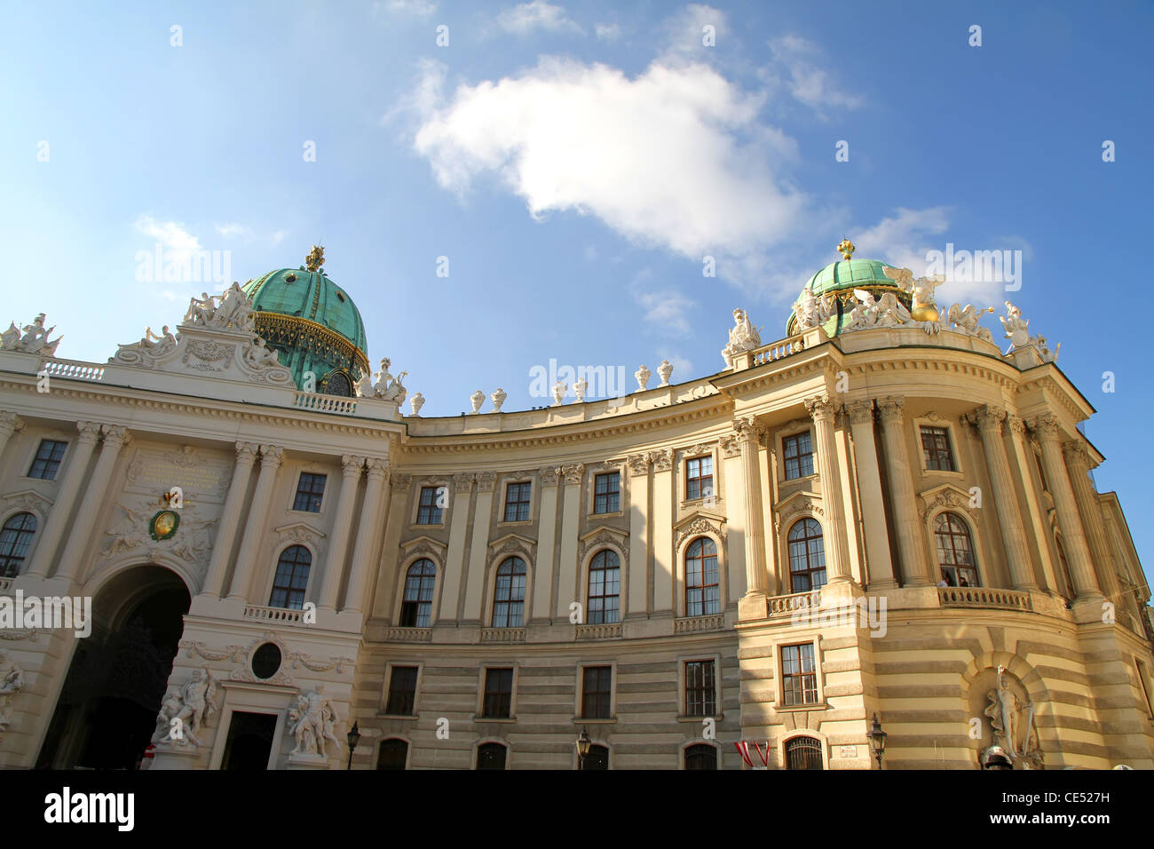 The Michaelertrakt of the Hofburg in Vienna, Austria. View from the Michaelerplatz. Stock Photo