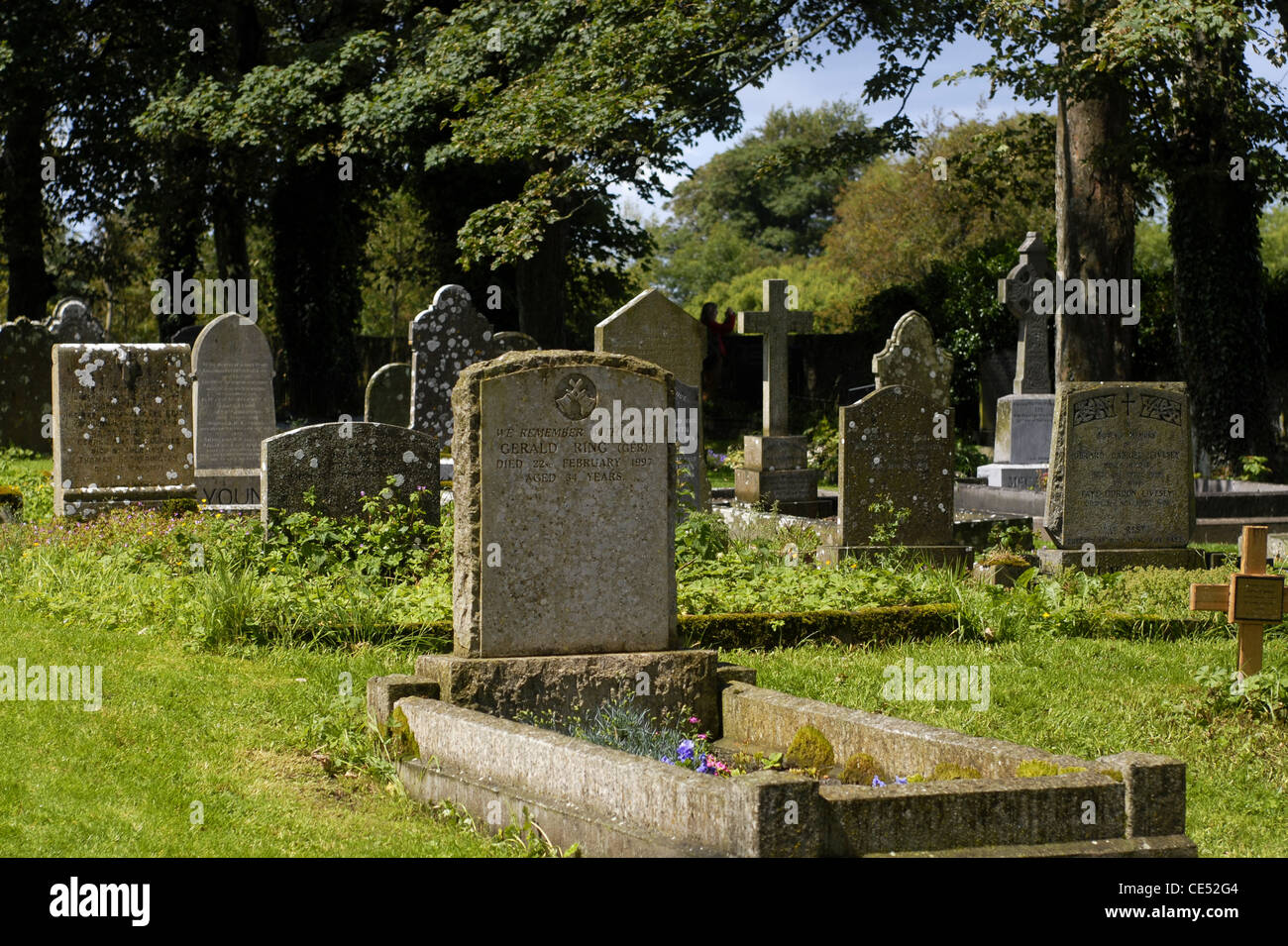 Grave of W.B. Yeats, St. Columba’s Church, Drumcliffe, County Sligo, Connacht, Ireland, Europe. Stock Photo