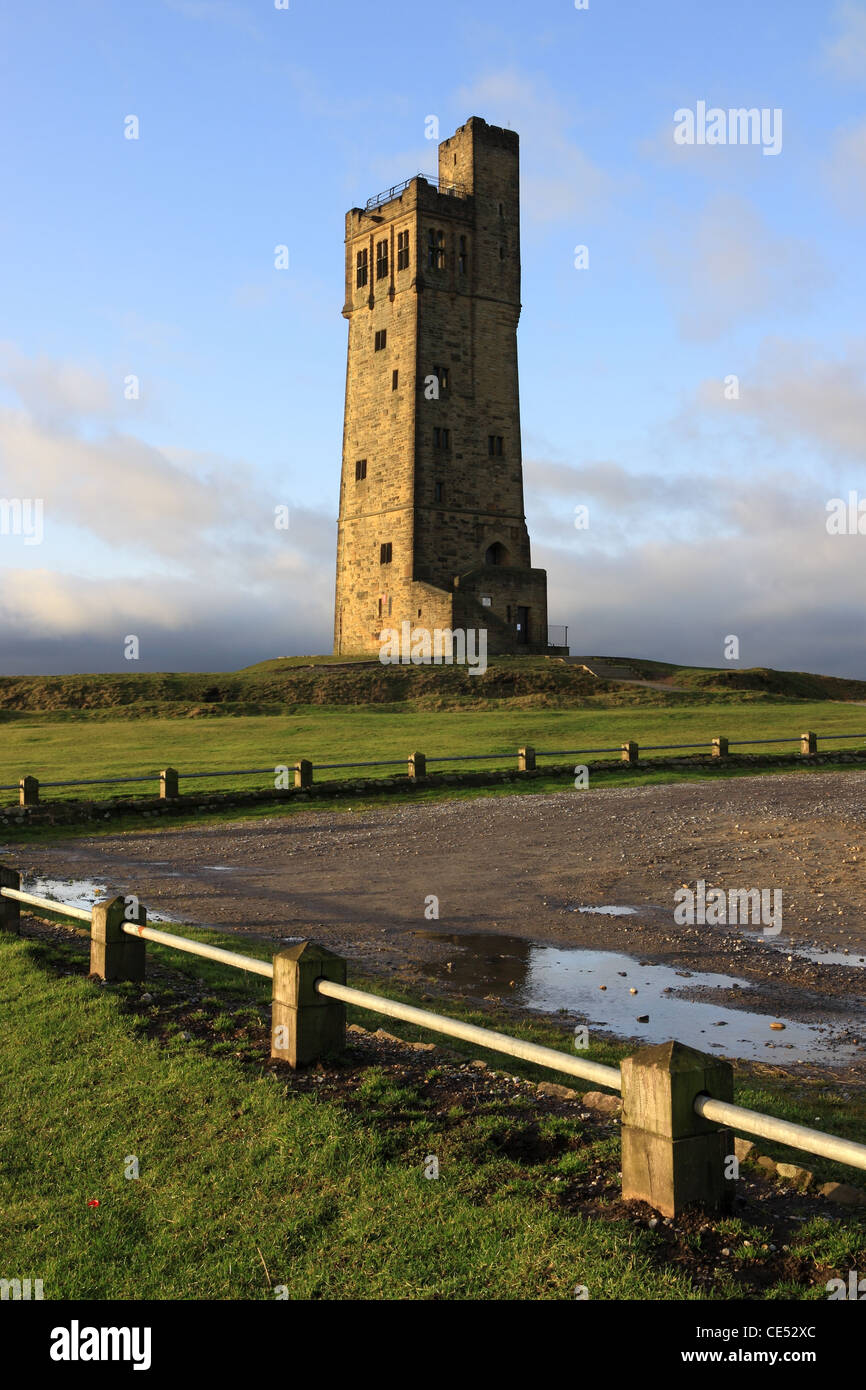 The Jubilee Tower on Castle Hill, a well known landmark built for Queen Victoria's Jubilee, in Huddersfield, West Yorkshire Stock Photo